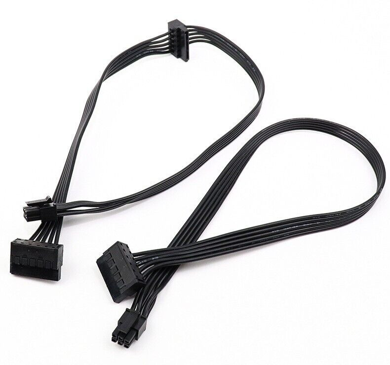 Mini 6pin to Dual SATA 15pin Female Splitter HDD/SSD Power Cable for Dell 40cm