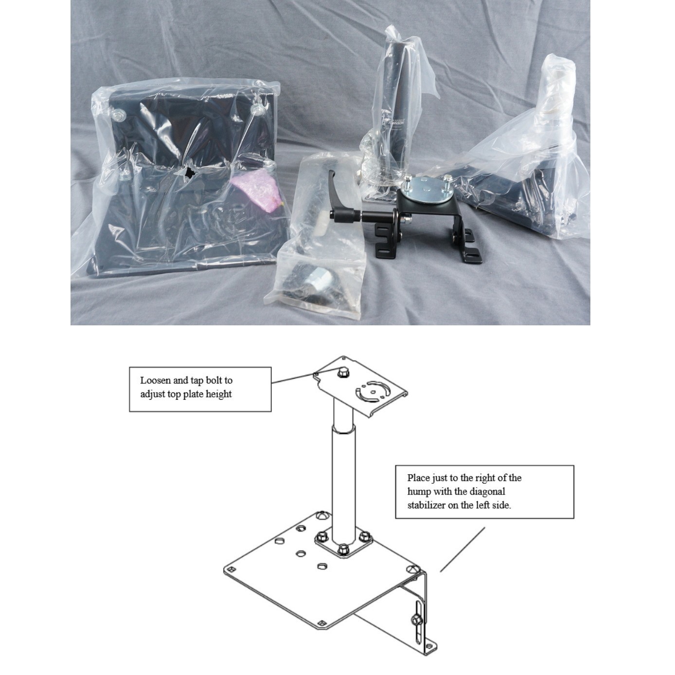 Gamber Johnson DS-55 Offset Hump Base Truck Mount Docking Station Kit New