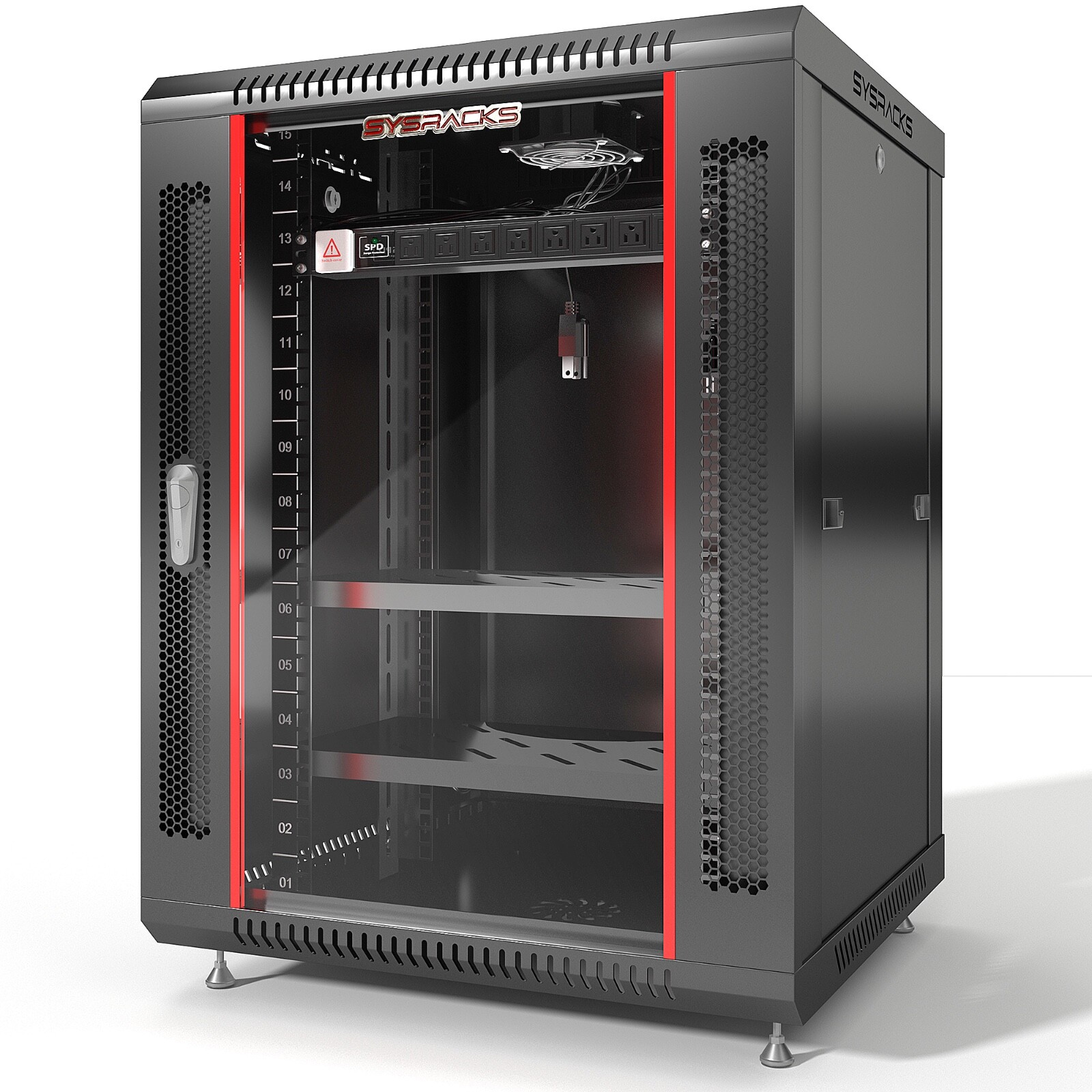 Sysracks 15U Wall Mount Server Rack Cabinet 18" Deep 19" Network Enclosure
