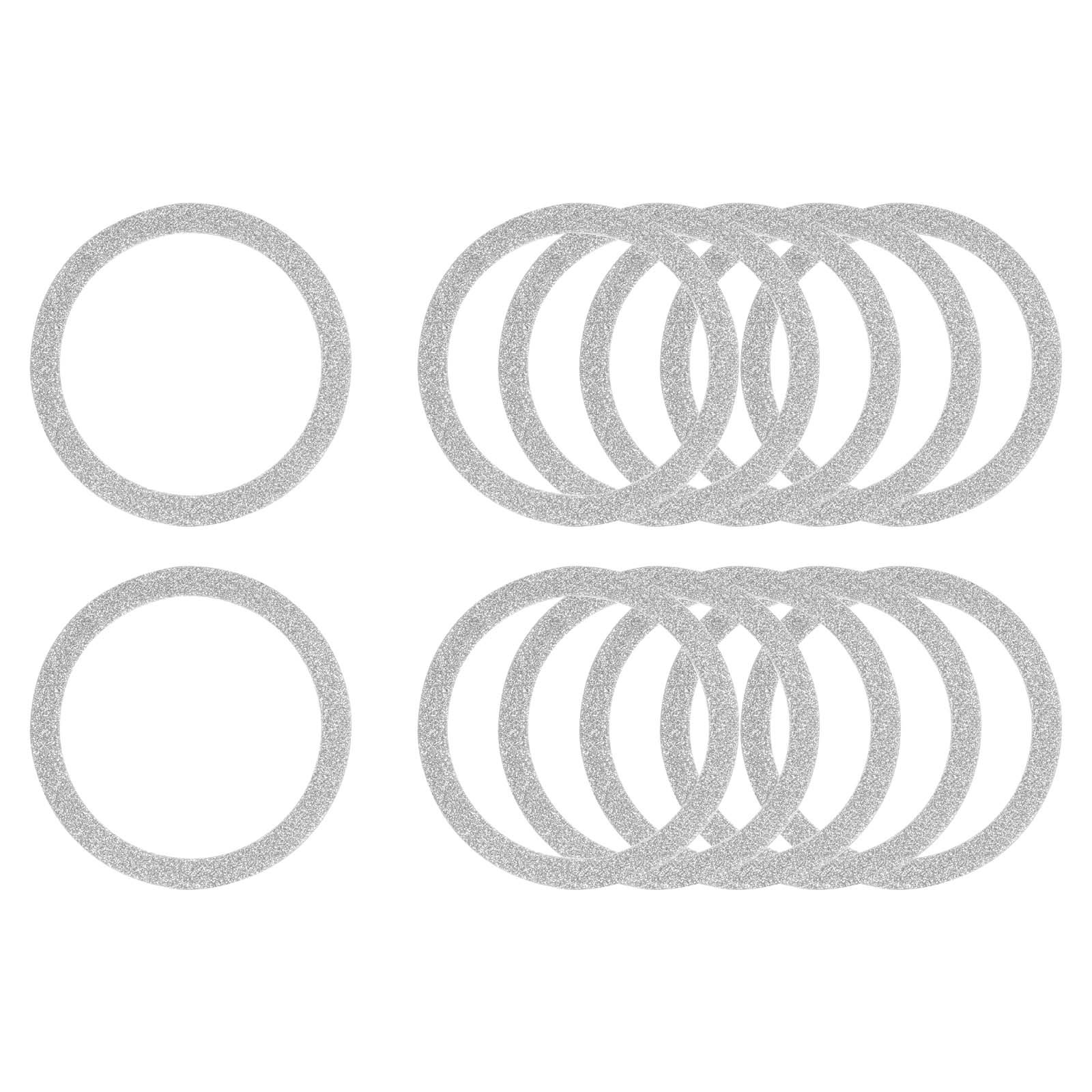 Universal Sparkle Magnetic Adapter Ring, 12 Pcs Sticker Ring, Silver Tone