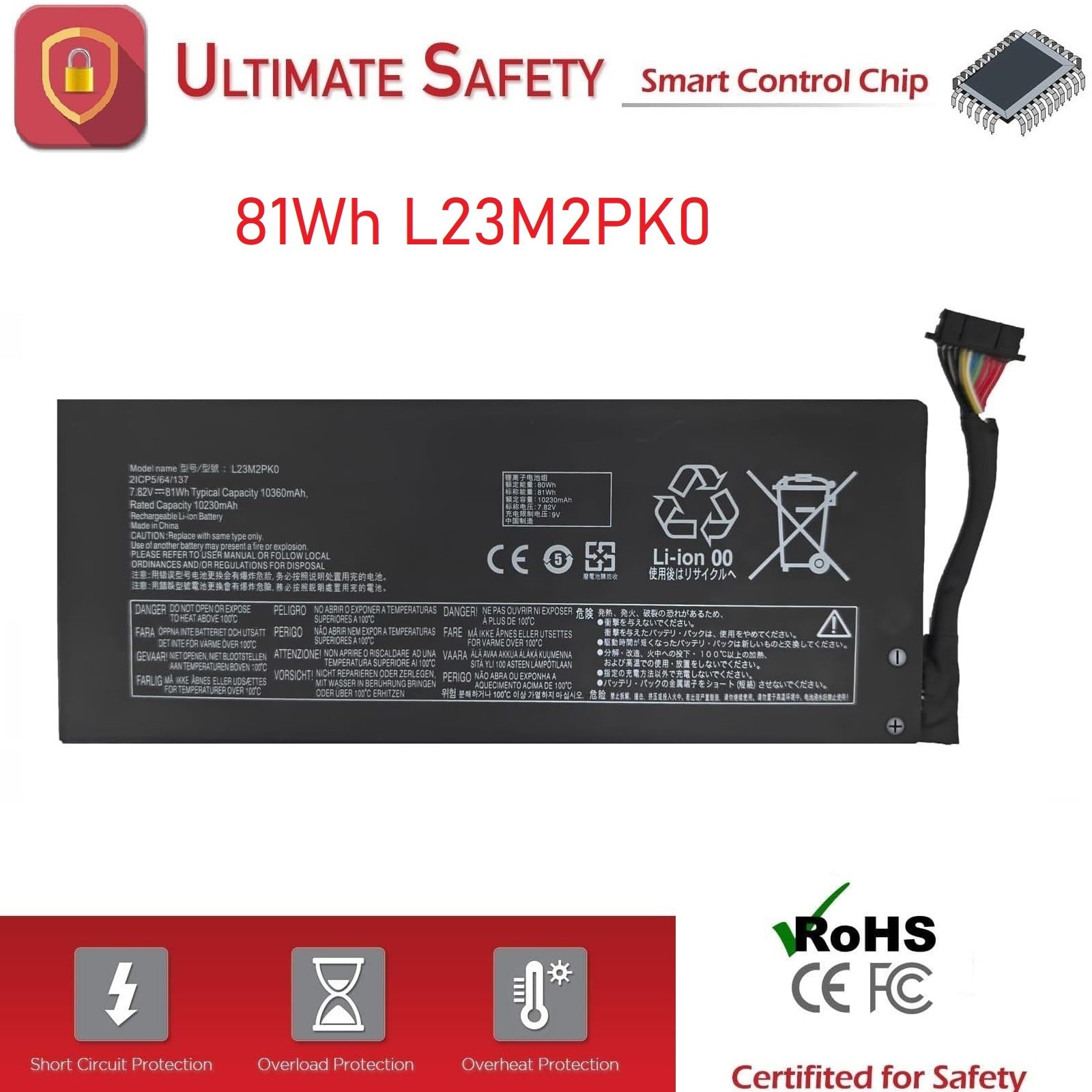 New 81Wh L23M2PK0 Battery fit For Lenovo Legion Go 8APU1 AMD Handheld L23B2PK0