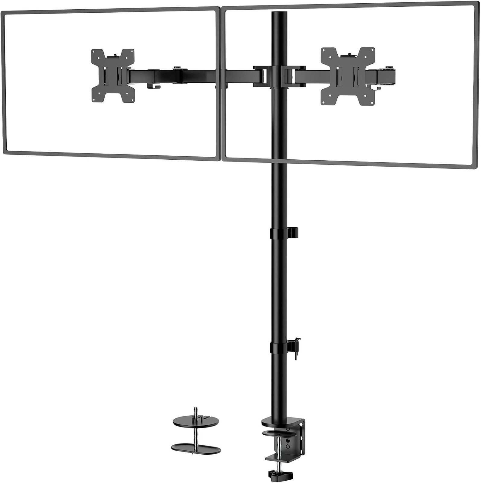 Extra Tall Dual LCD Monitor Mount Fully Adjustable Fits Two Screens up to 27