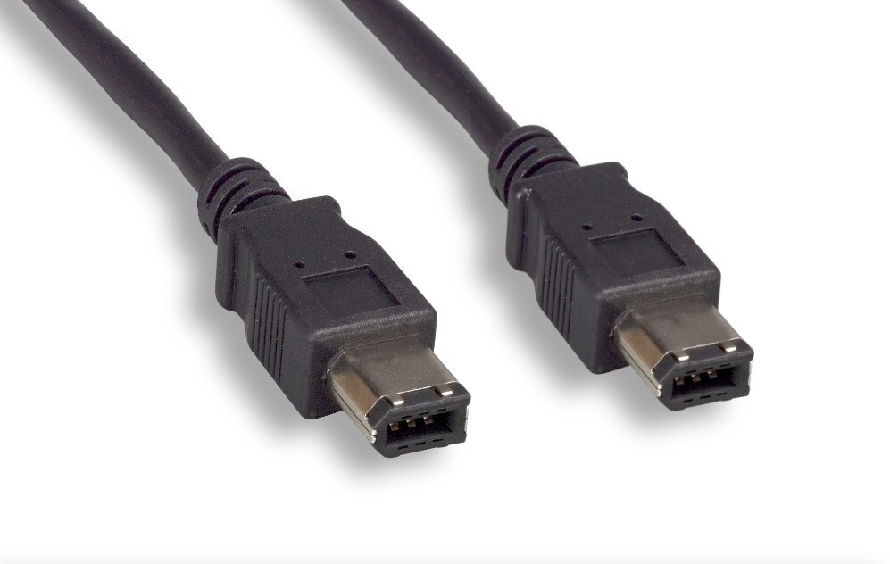 6-Pin Male to 6-Pin Male IEEE-1394a Firewire-400 Shielded Cable, Black