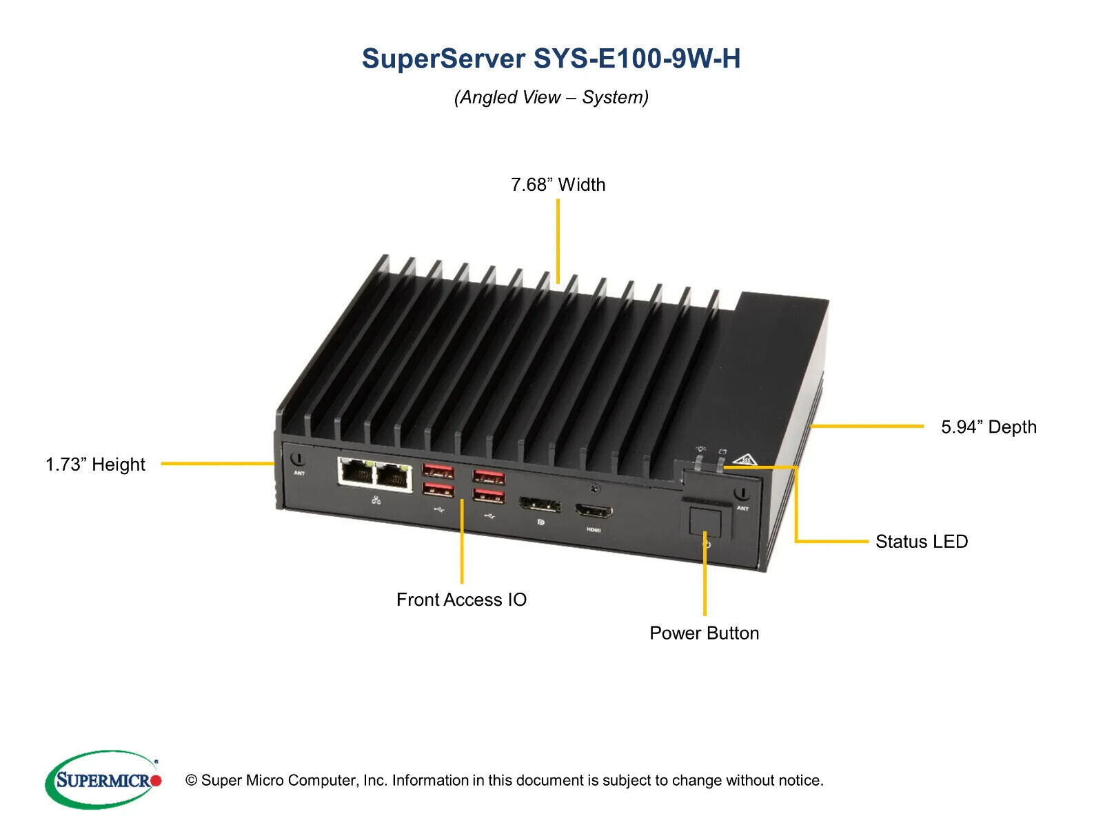 ✅*Authorized Partner* Supermicro SuperServer SYS-E100-9W-H  W/ (X11SWN-H-WOHS)