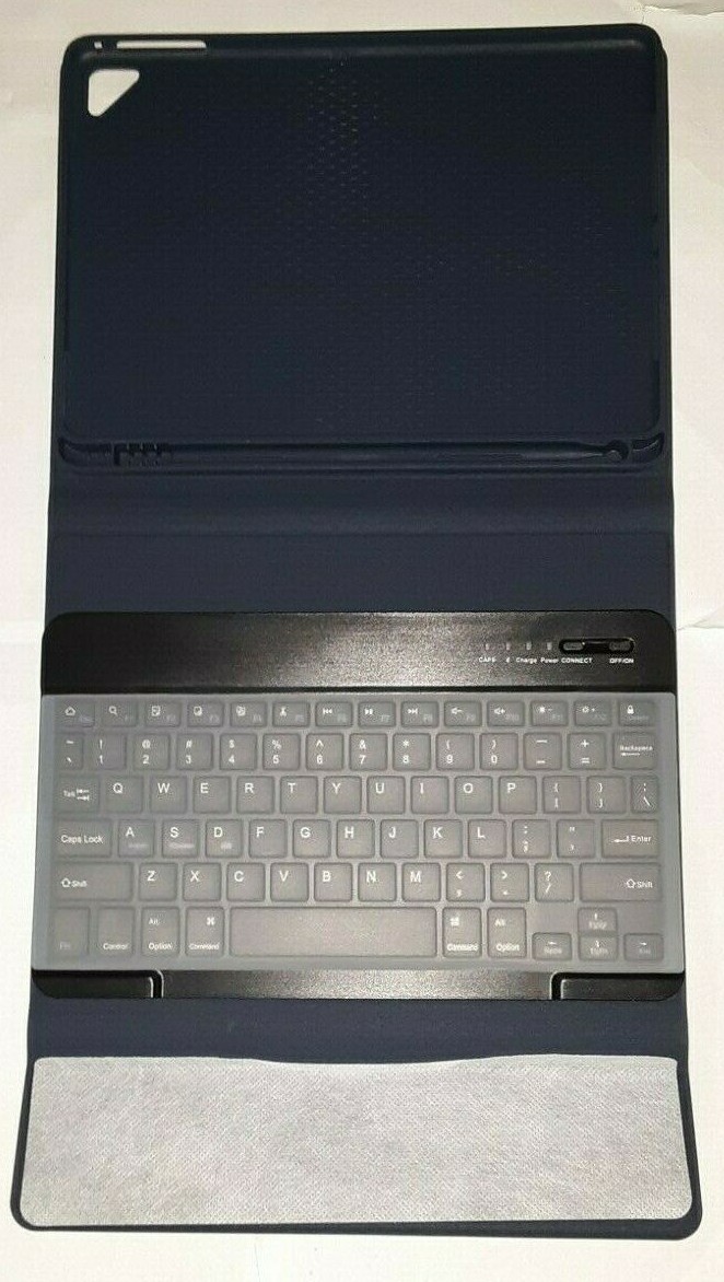 HOTLIFE WIRELESS KEYBOARD CASE w/ PENCIL HOLDER FOR IPAD 9.7 DARK BLUE uns nib
