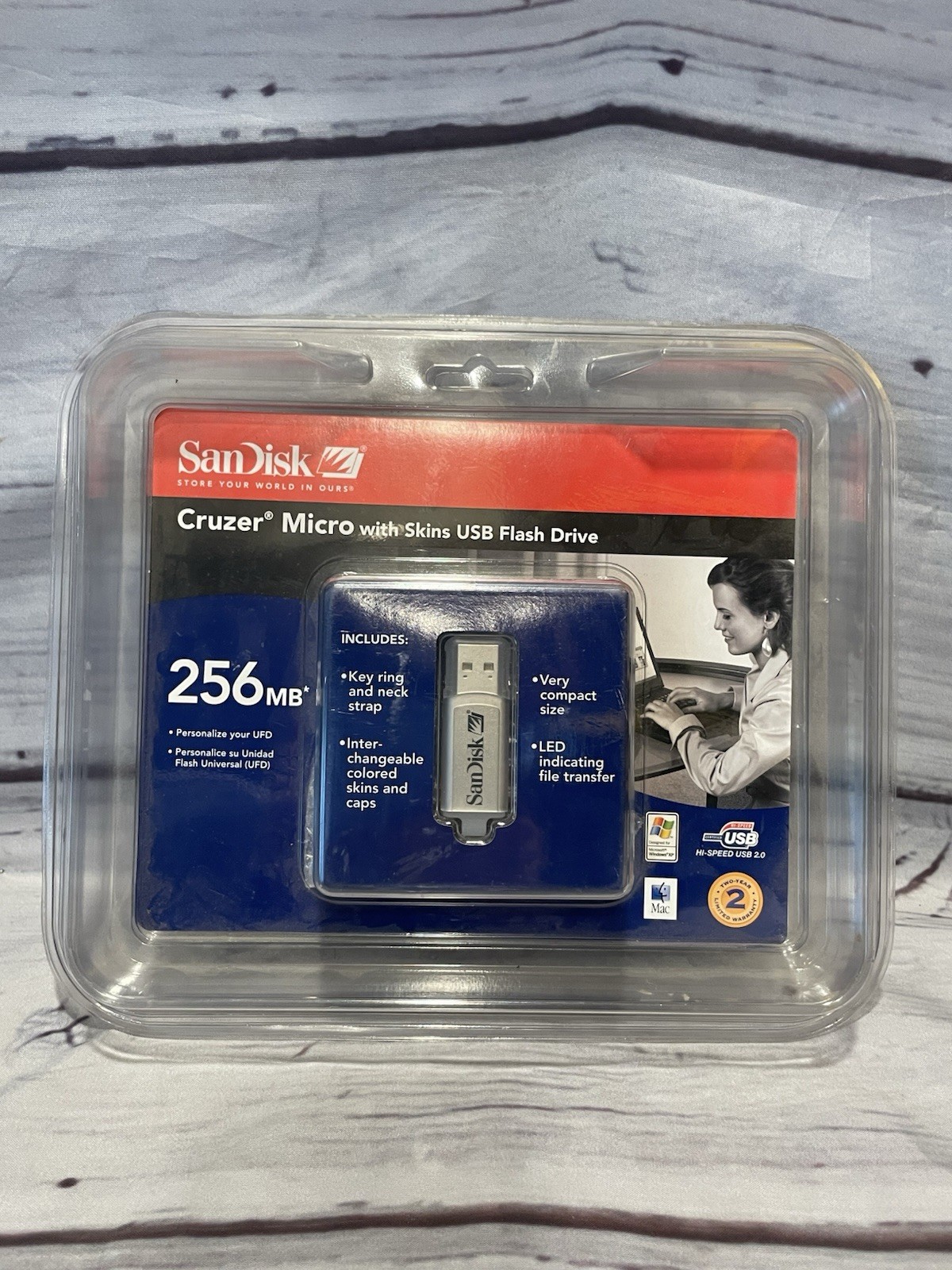 SanDisk 512MB Cruzer Micro With Skins USB Flash Drive NOS Sealed SDCZ4-256-A19