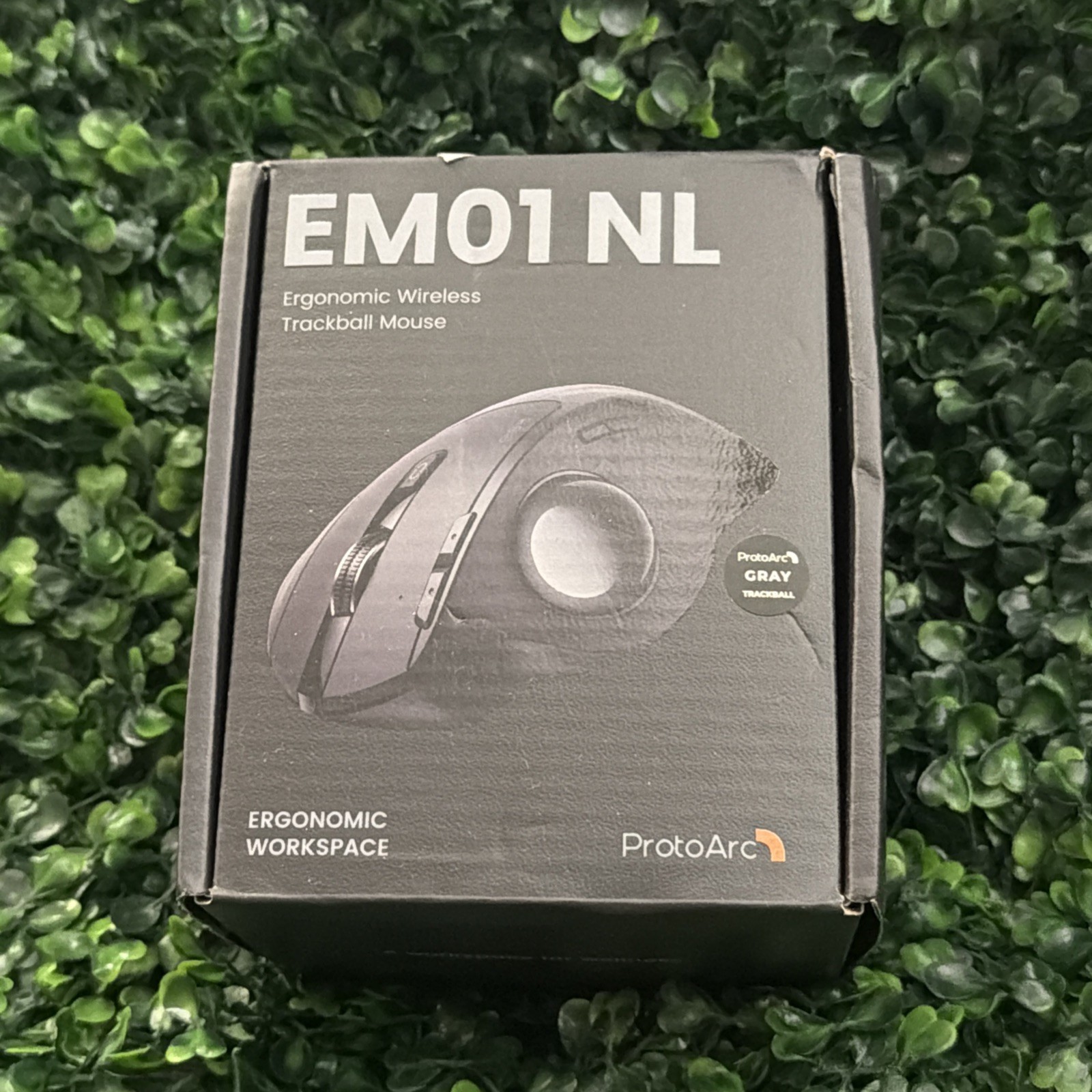 ProtoArc EM01 NL Ergonomic Wireless Trackball Mouse Black for Computer Laptop