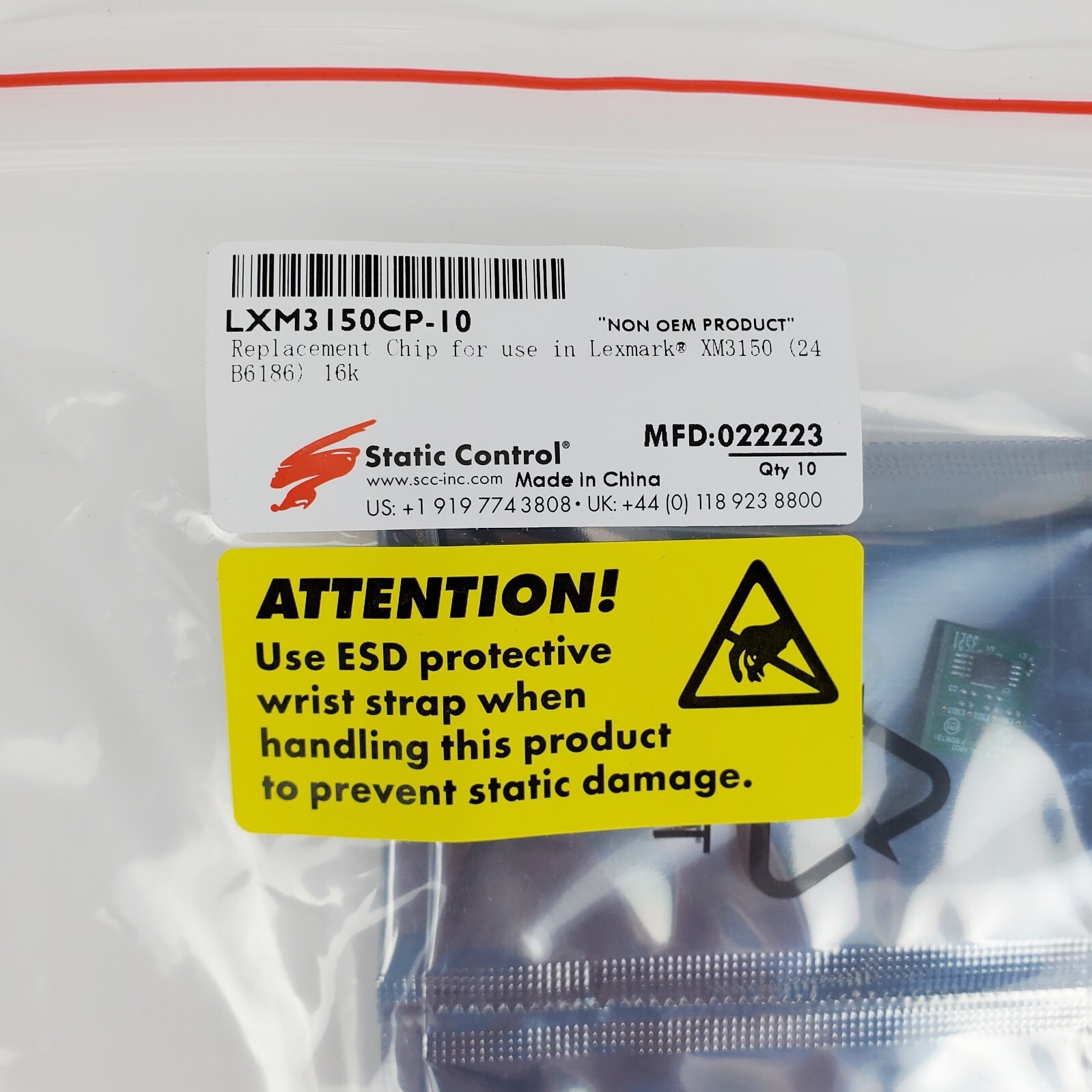 10 x Toner Reset Chips for Lexmark XM3150, 16k Yield, 24B6186, New Sealed