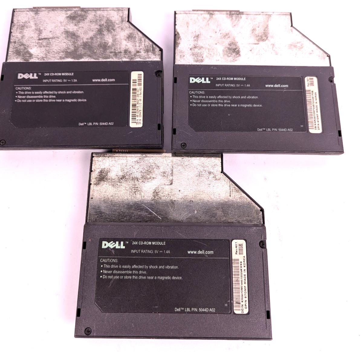 *LOT OF 3* Dell 24X CD-ROM Module LBL P/N 5044D A02 Replacement