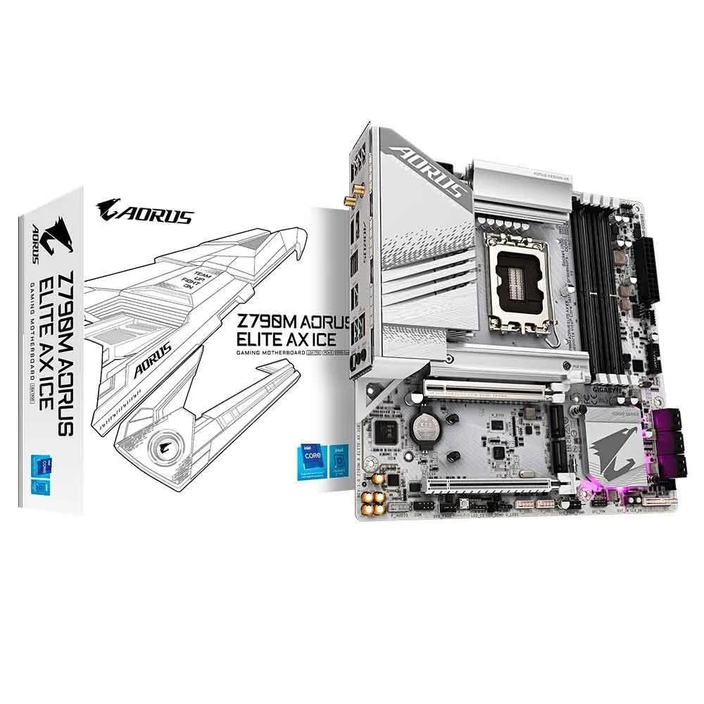 GIGABYTE Z790M AORUS ELITE AX ICE Intel Z790 DDR5 Gaming Motherboard