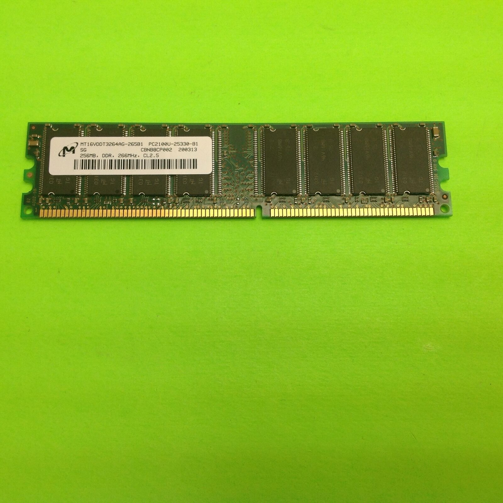 Micron MT16VDDT3264AG-265B1 256MB DDR-266 (PC-2100) PC-2100U RAM Memory
