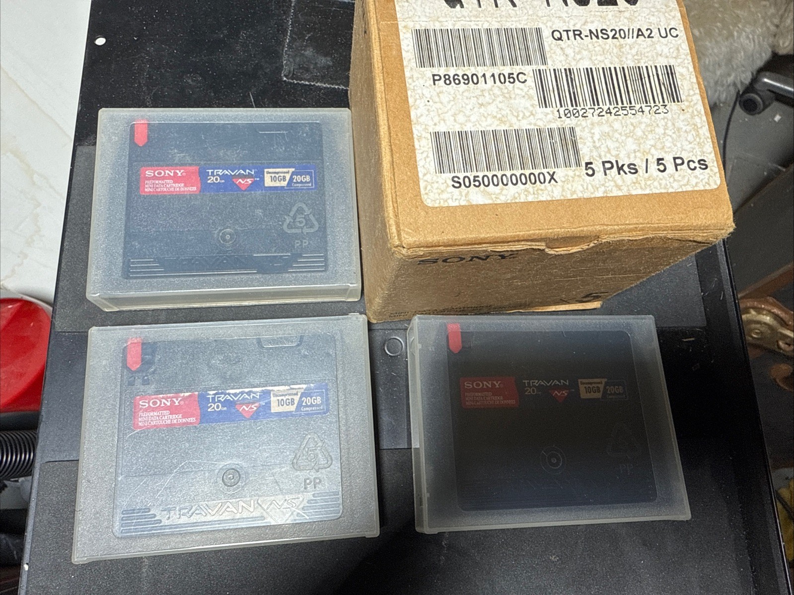 Sony Travan 10/20GB Preformatted Mini Data Cartridge TR-5 QTR-NS20 Lot Of 3 New