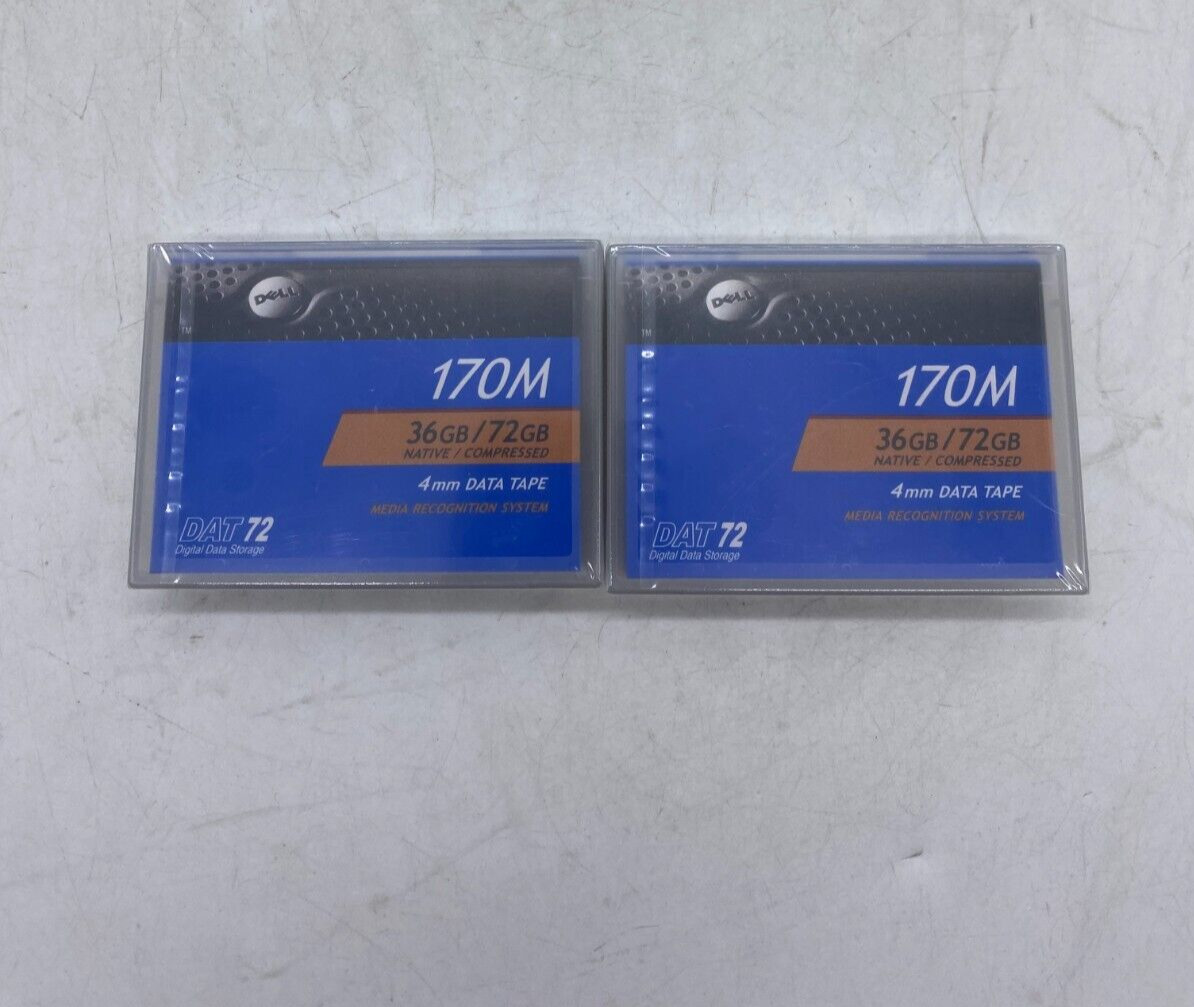 Lot of 2 Dell 170M 36GB/72GB 4MM Data Tape Dat 72 Digital Data Storage