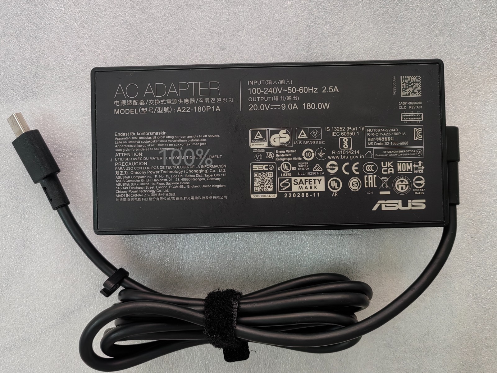 A22-180P1A 20V 9A For ASUS ROG Zephyrus G14 2024 GA403UI RTX4070 180W Original
