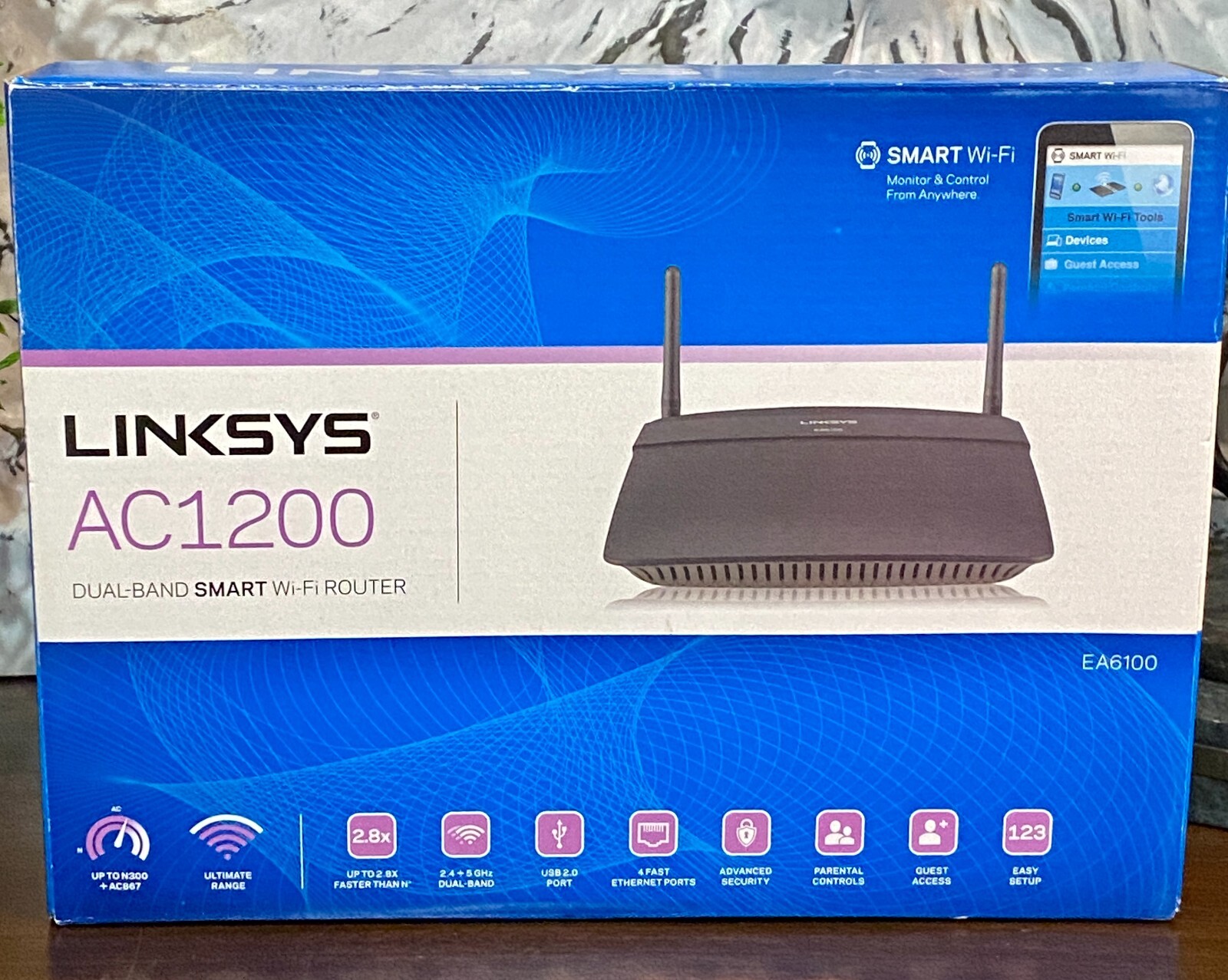 Linksys AC1200 EA6100 Dual Band Smart Fast Wi-Fi Router