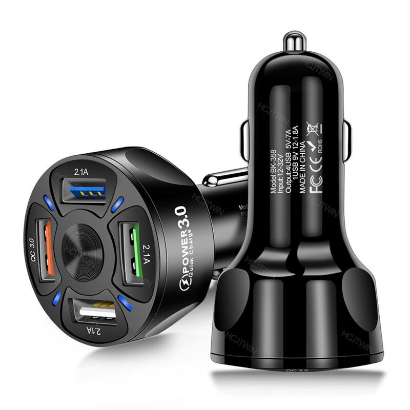 Car Charger 4/5/6 USB QC 3.0 Adapter Car Accessories LED Display Fast Charging