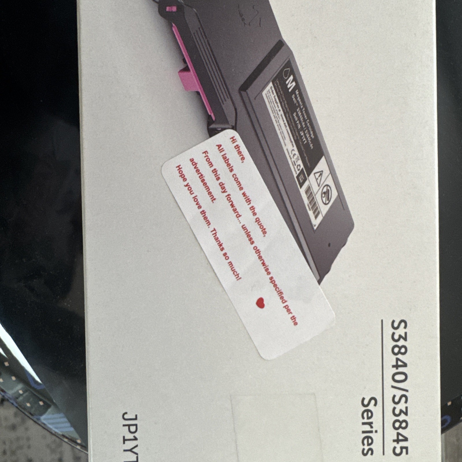 Dell S3840 / S3845 Magenta Toner Cartridge JP1YT Genuine OEM Sealed Retail Box