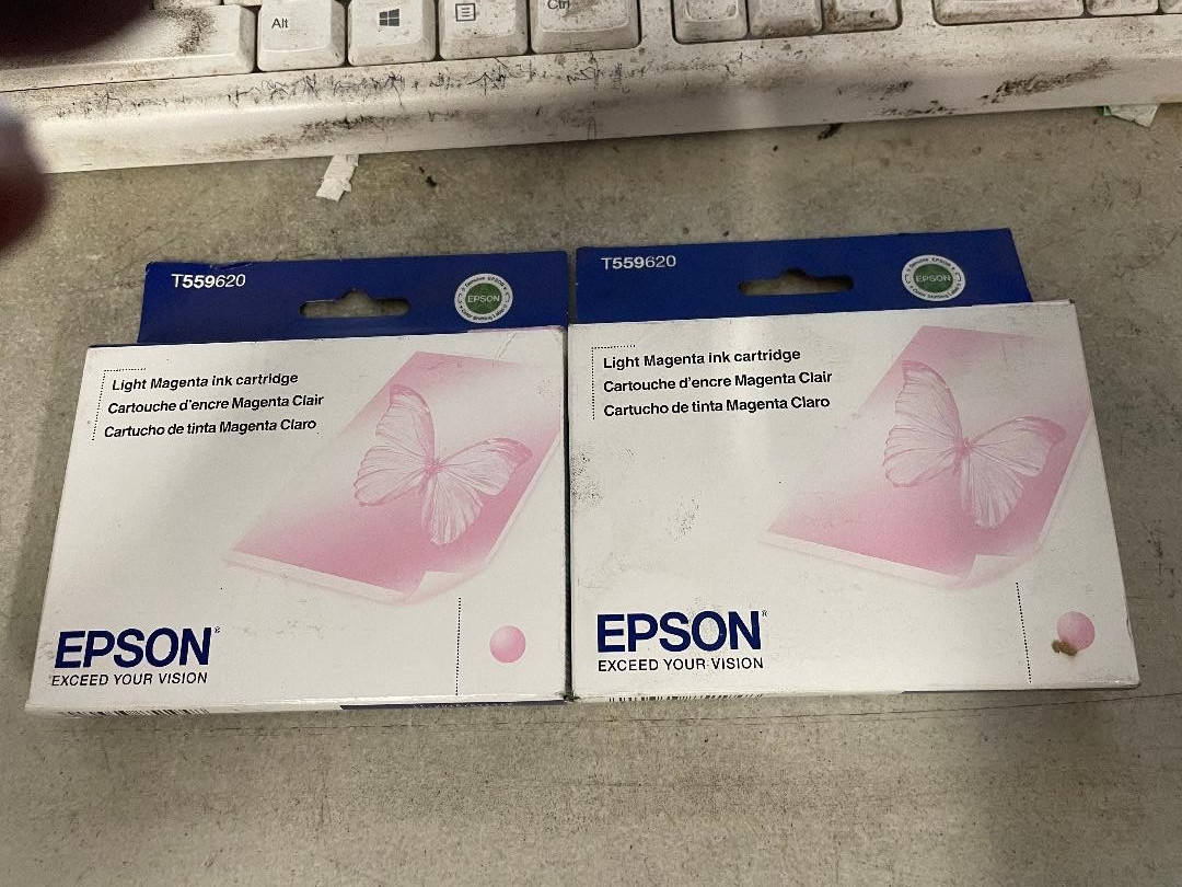 2X Epson T559620 Light Magenta Ink Cartridge New 11/2016 LQQK 