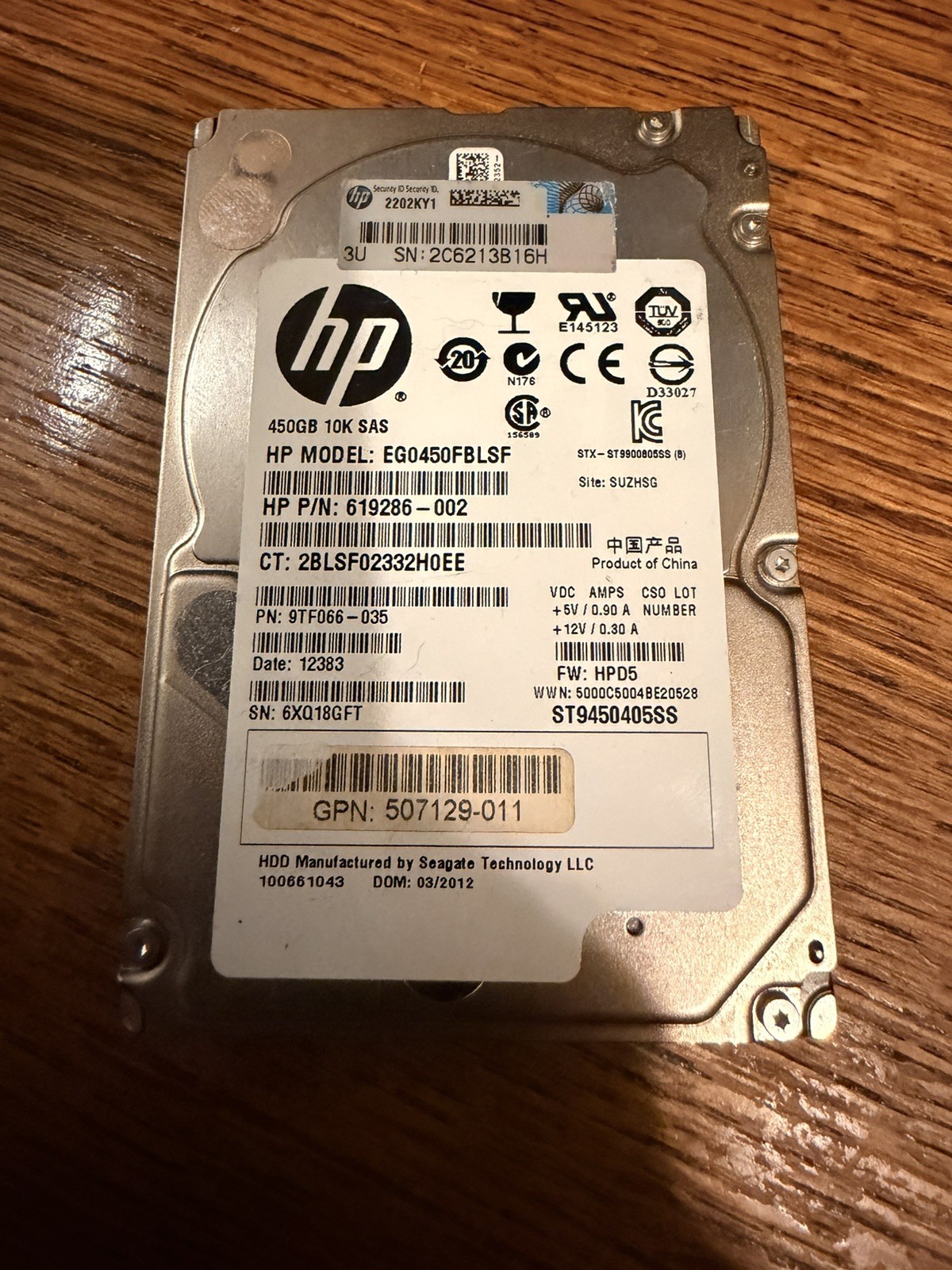 653956-001 HP 450GB 6G SAS 10K 2.5IN SAS ENT HDD FOR GEN8 652572-B21 599476-002