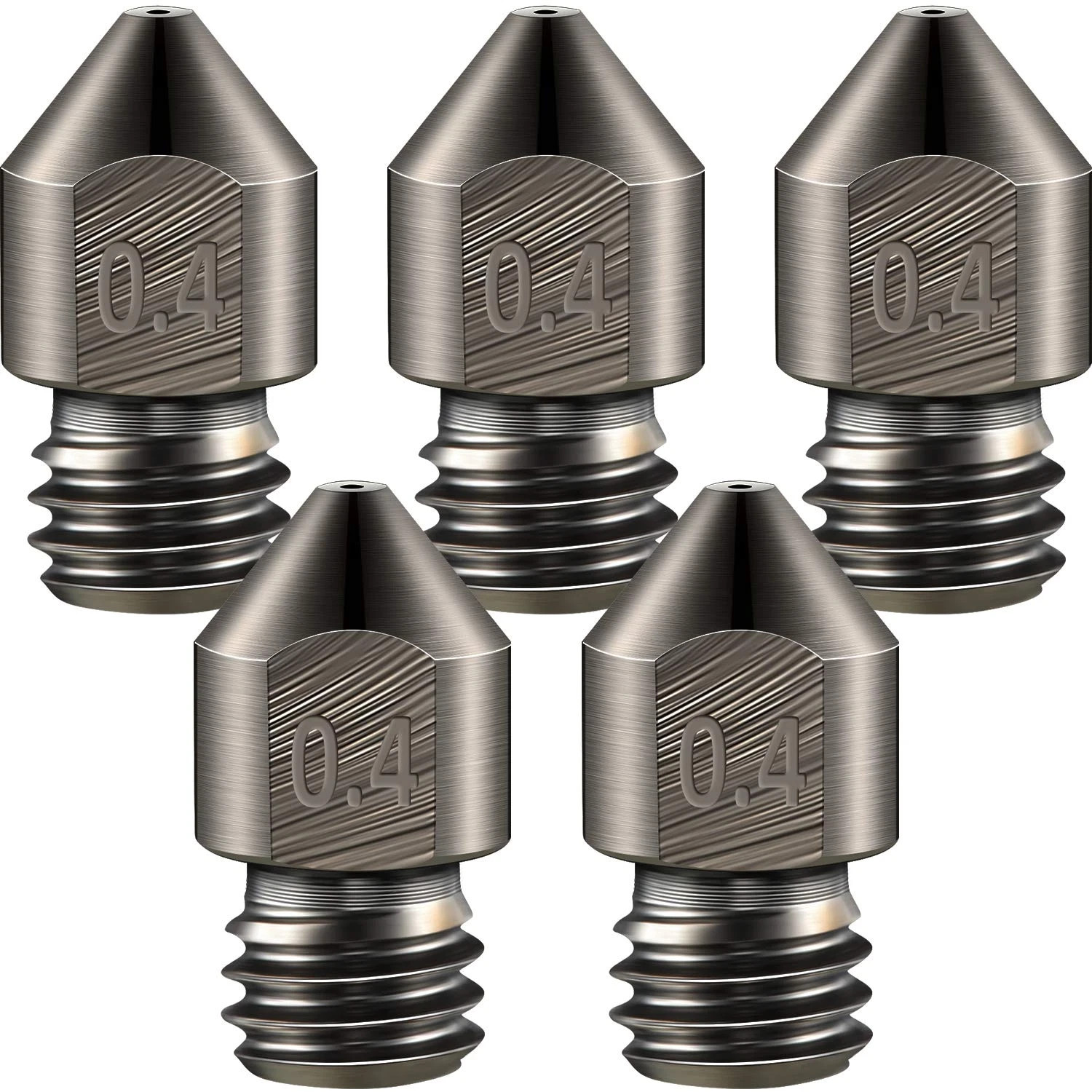 5 Pieces Hardened Steel Nozzle 0.4 Mm/ 1.75 Mm 3D Printer Mk8 Nozzles High Tempe
