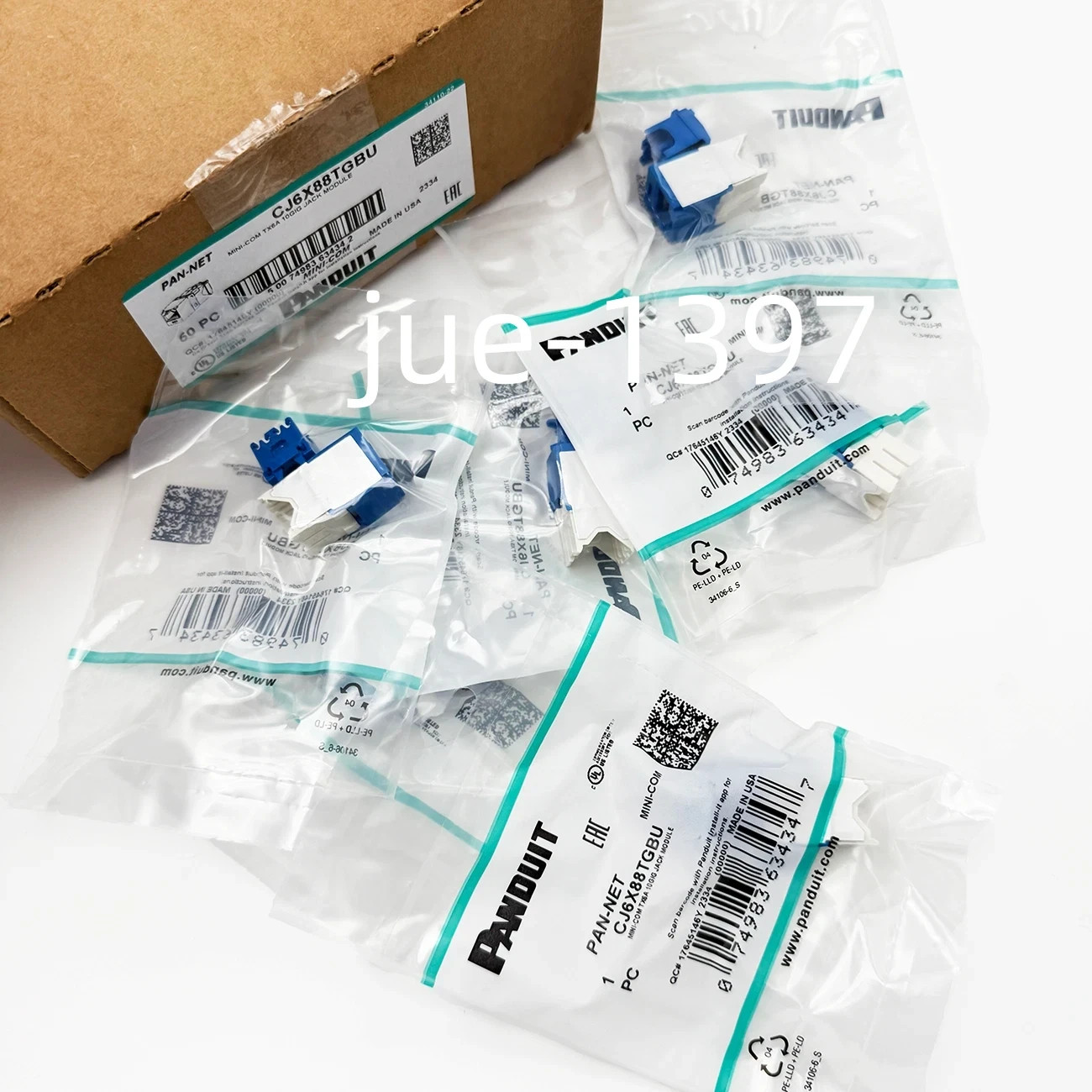 10Pcs New 6A unshielded 10G network super six module CJ6X88TGBU ！