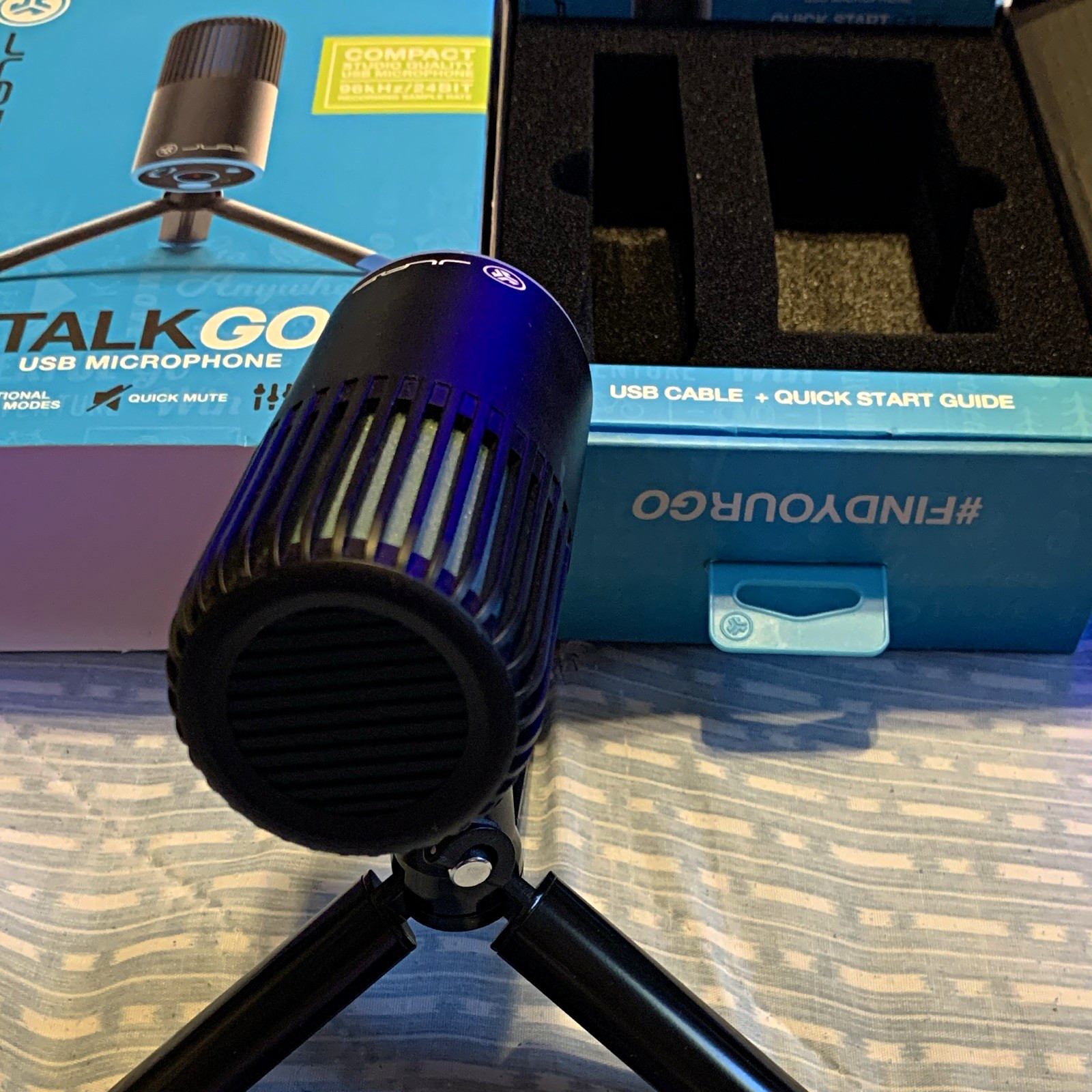 JLab Talk GO USB Microphone Black w/ Mute Button & Adjustable Tripod Stand