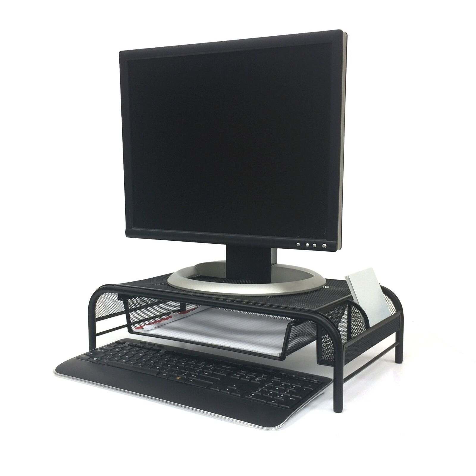 Mind Reader Monitor Stand Ventilated Laptop Riser Paper Tray Storage Office M...