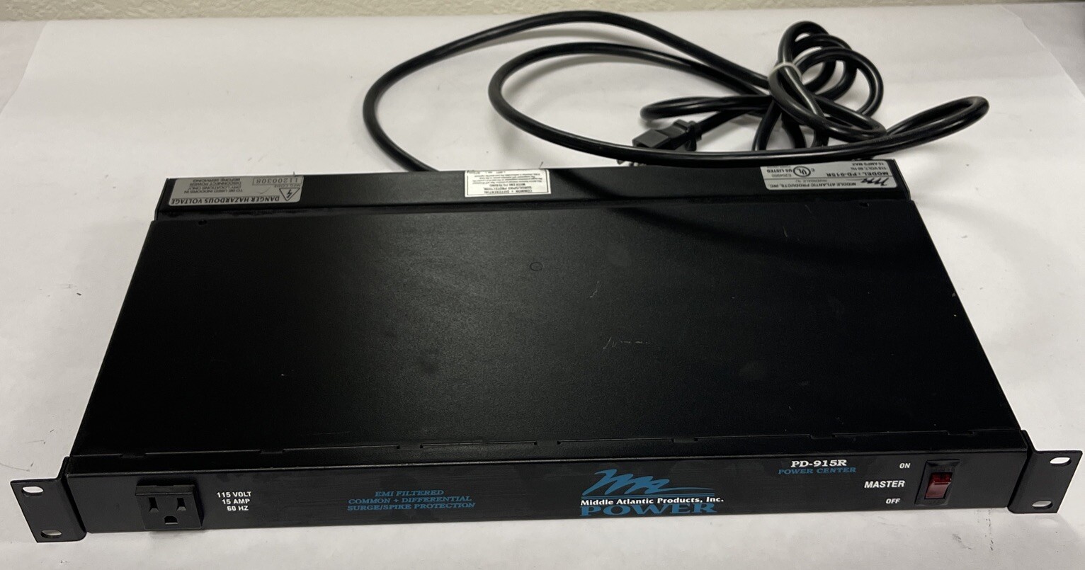 Middle Atlantic Products 15 AMP 115V Power Center PD-915R - Works Great