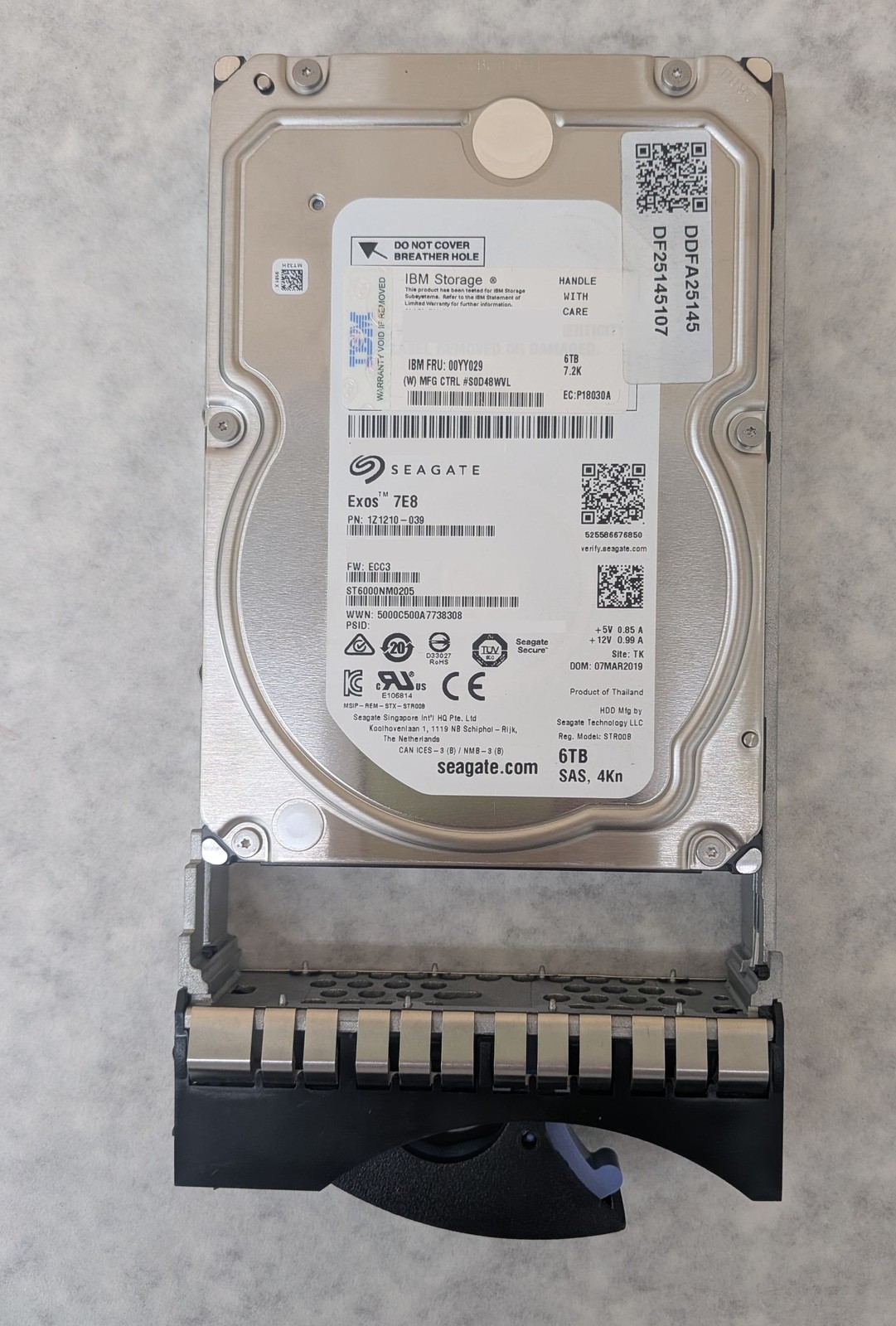 IBM 00YY029 Seagate Exos 7E8 3.5" ST6000NM0205 6TB 7.2K RPM SAS 12Gb/s HDD