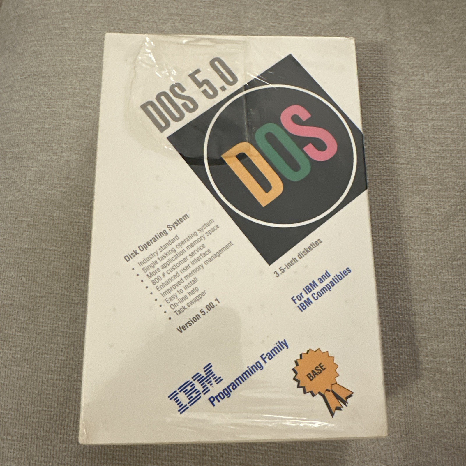 Microsoft MS DOS 5.0 IBM 3.5 inch Diskettes IBM and Compatibles NEW SEALED