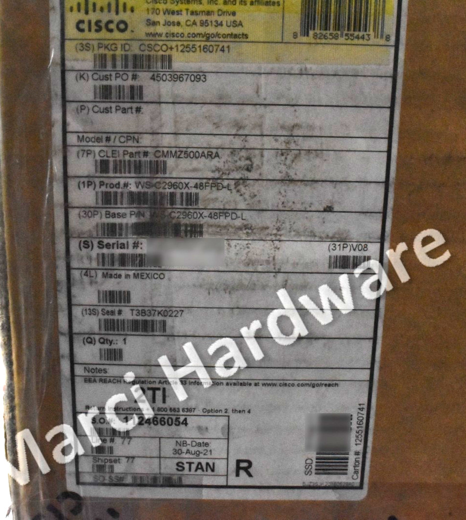 Surplus Cisco WS-C2960X-48FPD-L 48 POE+ GE+2 10G SFP+, LAN BASE (740W)