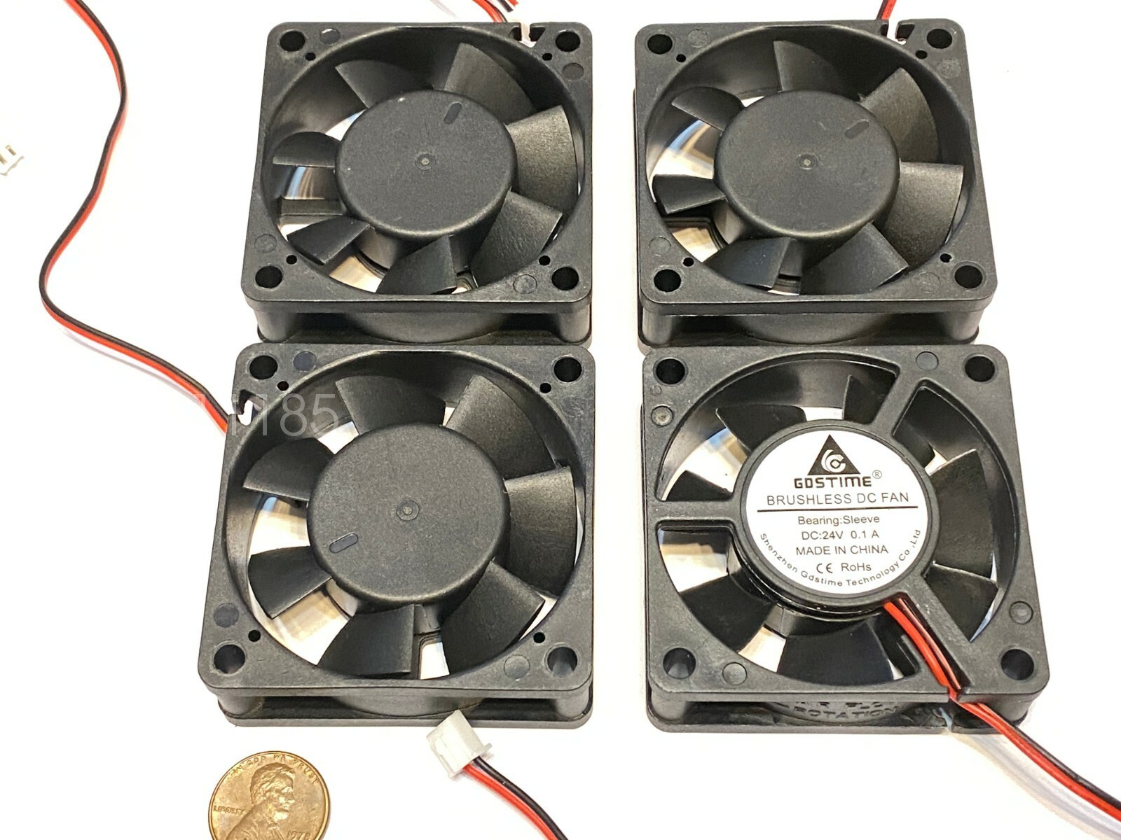 4 Pieces Gdstime DC 24V Brushless Cooling Fan 60mm 2 pin 6cm 6020 3d printer
