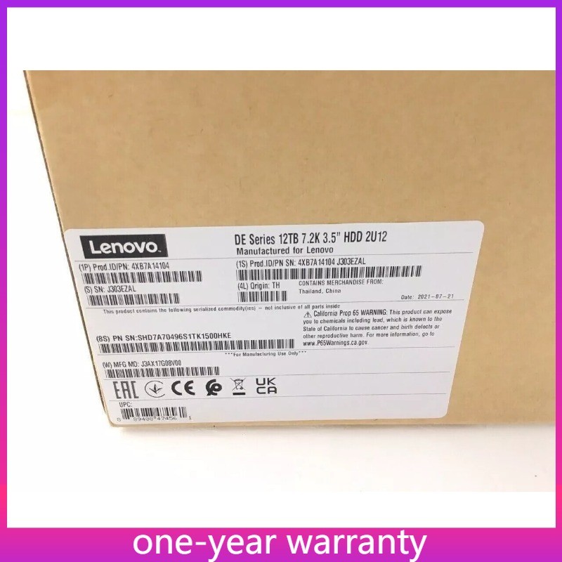 Lenovo Storage 12TB 7.2K SAS 12Gb/s 3.5" HDD HUH721212AL5204 01PG627 4XB7A14104