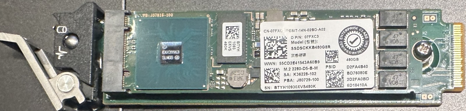 Intel 480GB SSD Dell 7FXC3 M.2 2280 SATA 6G TLC SSDSCKKB480G8R 100% Per 99% Heal