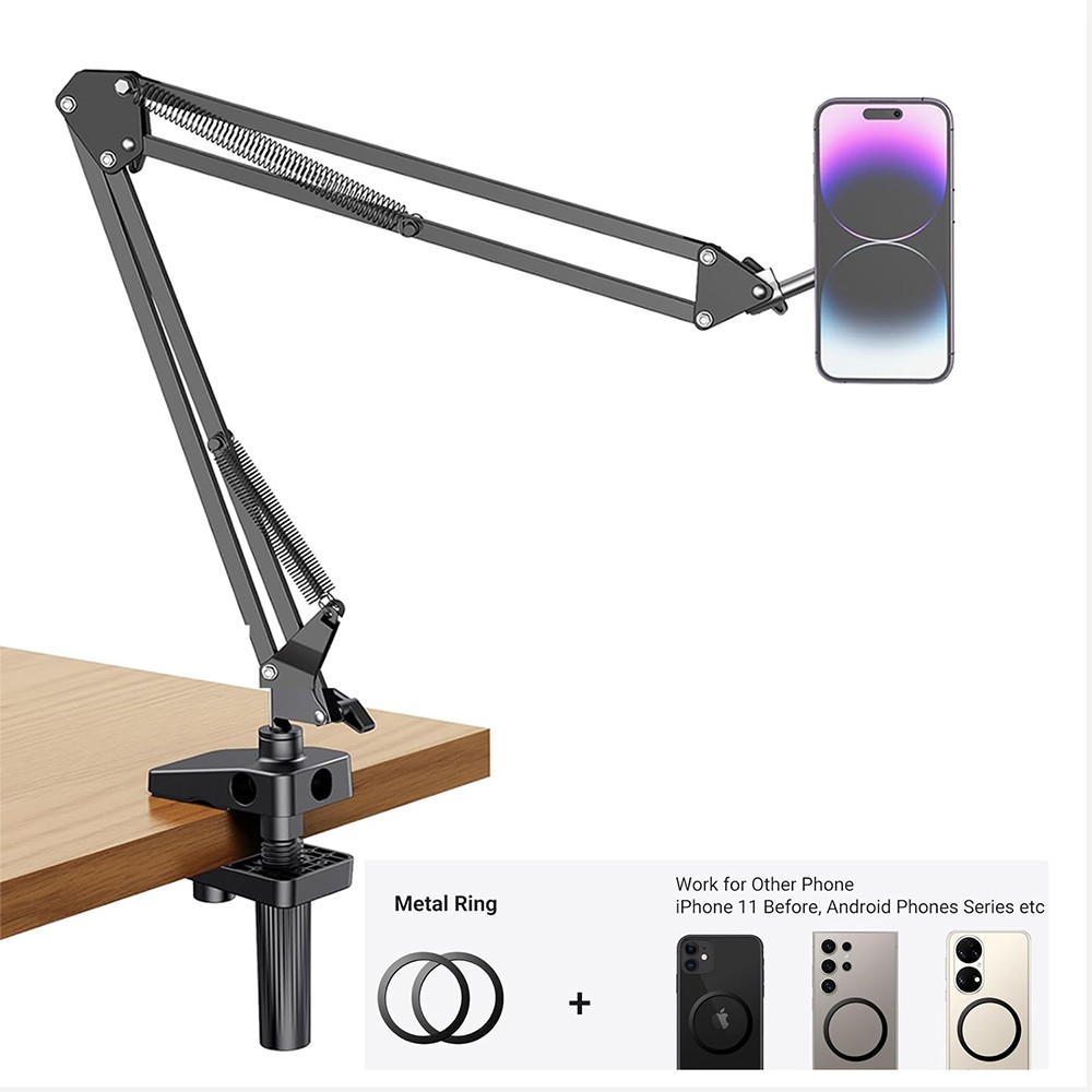 Magnetic Phone Holder Mount for Desk Bed for Magsafe iPhone Adjustable Long Arm