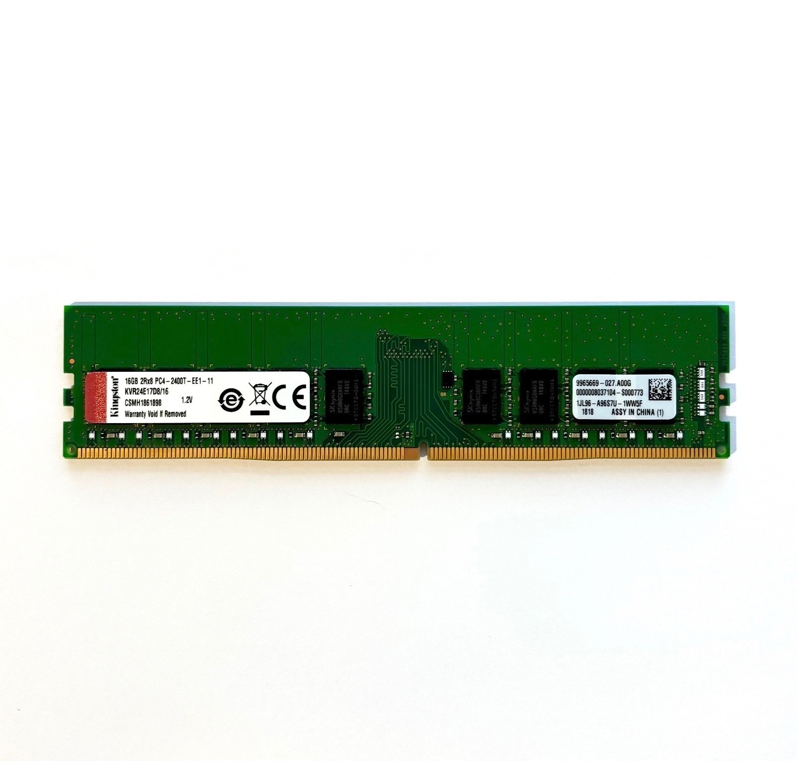 Kingston 16GB DDR4-2400 PC4-19200 ECC UDIMM Server RAM KVR24E17D8/16