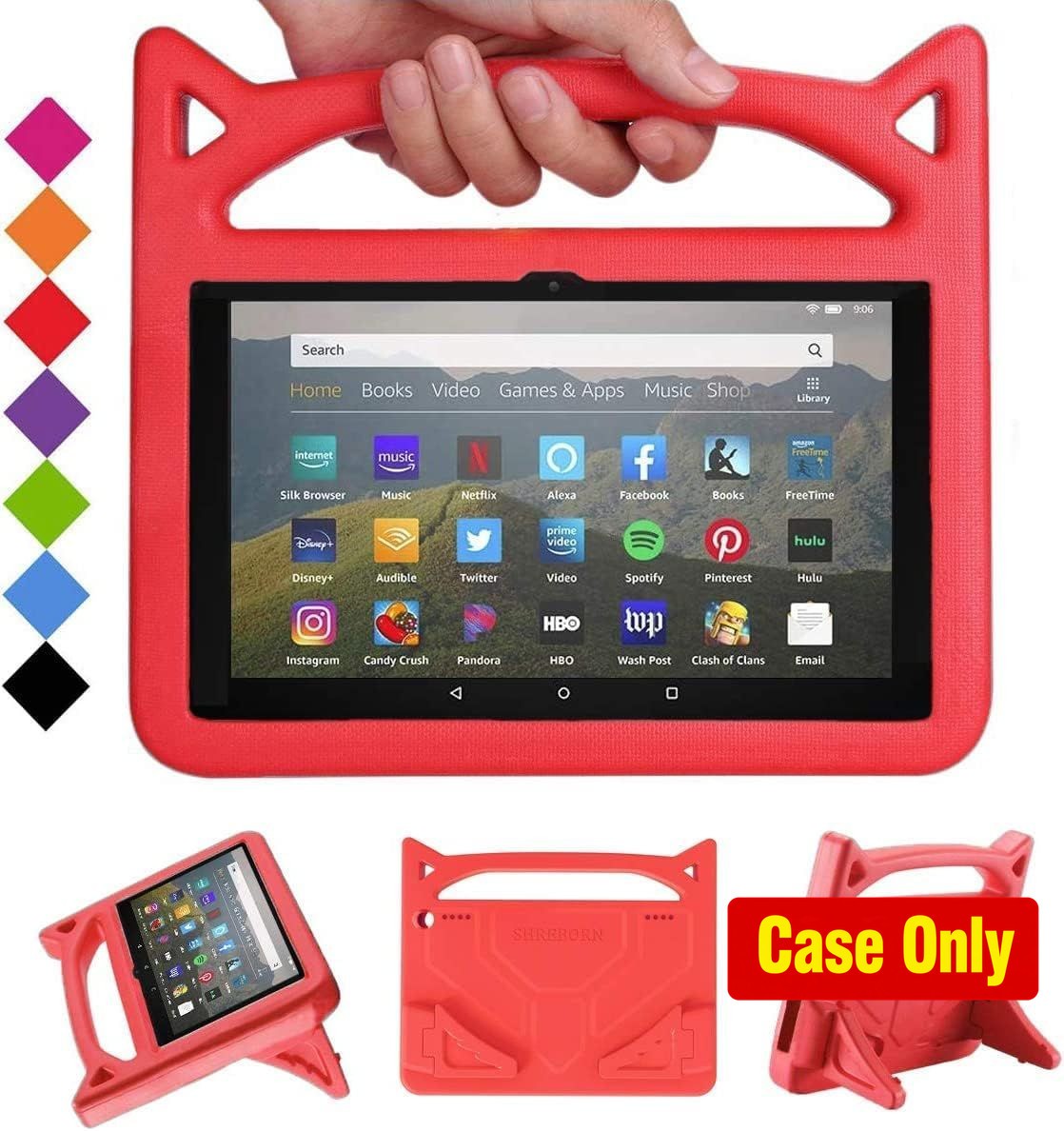 Case for 8 inch Kids Tablet - Lightweight Shockproof Case with Handle Stand