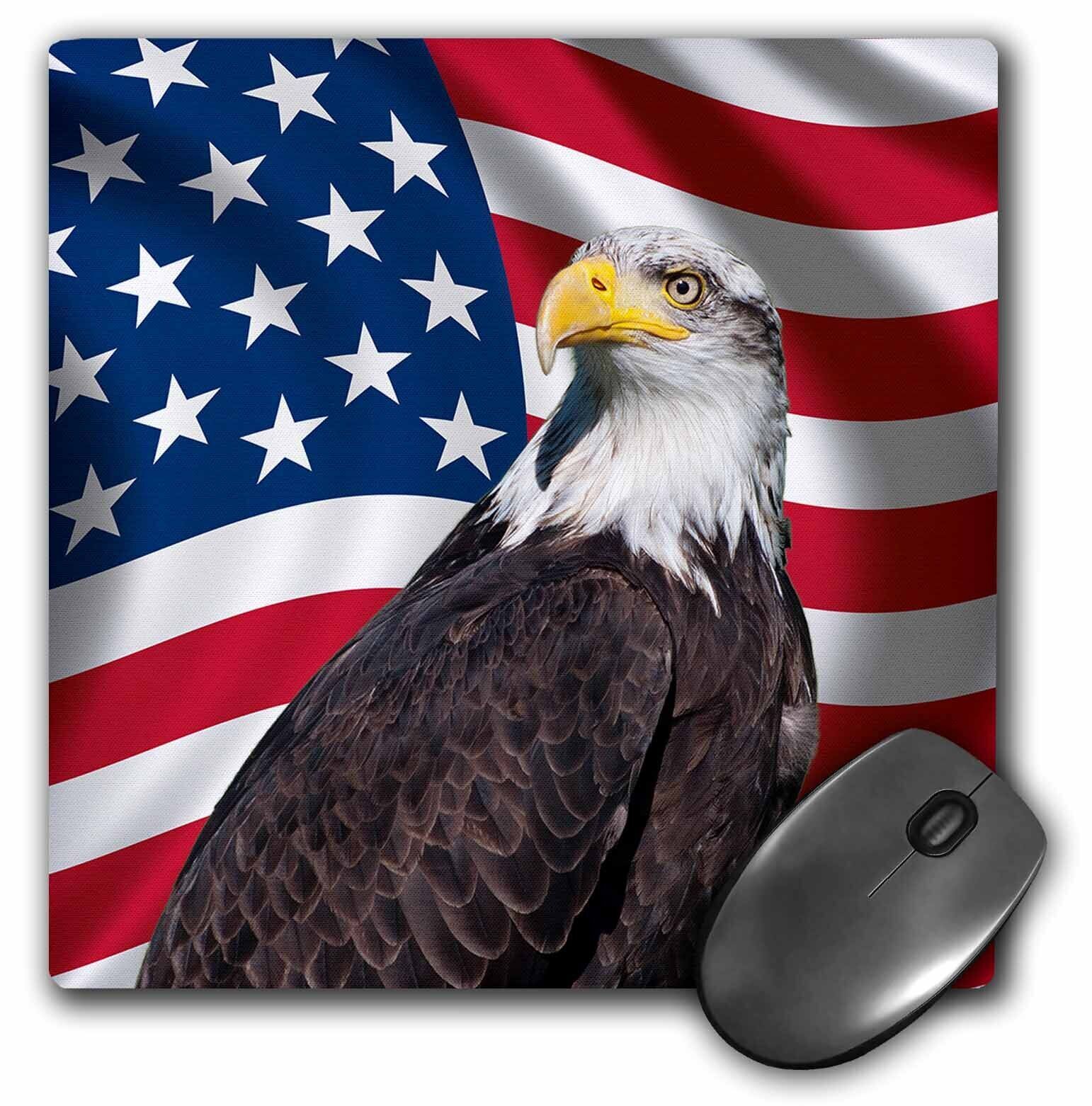 3dRose American Flag USA Bald Eagle Patriotism Patriotic Stars Stripes MousePad