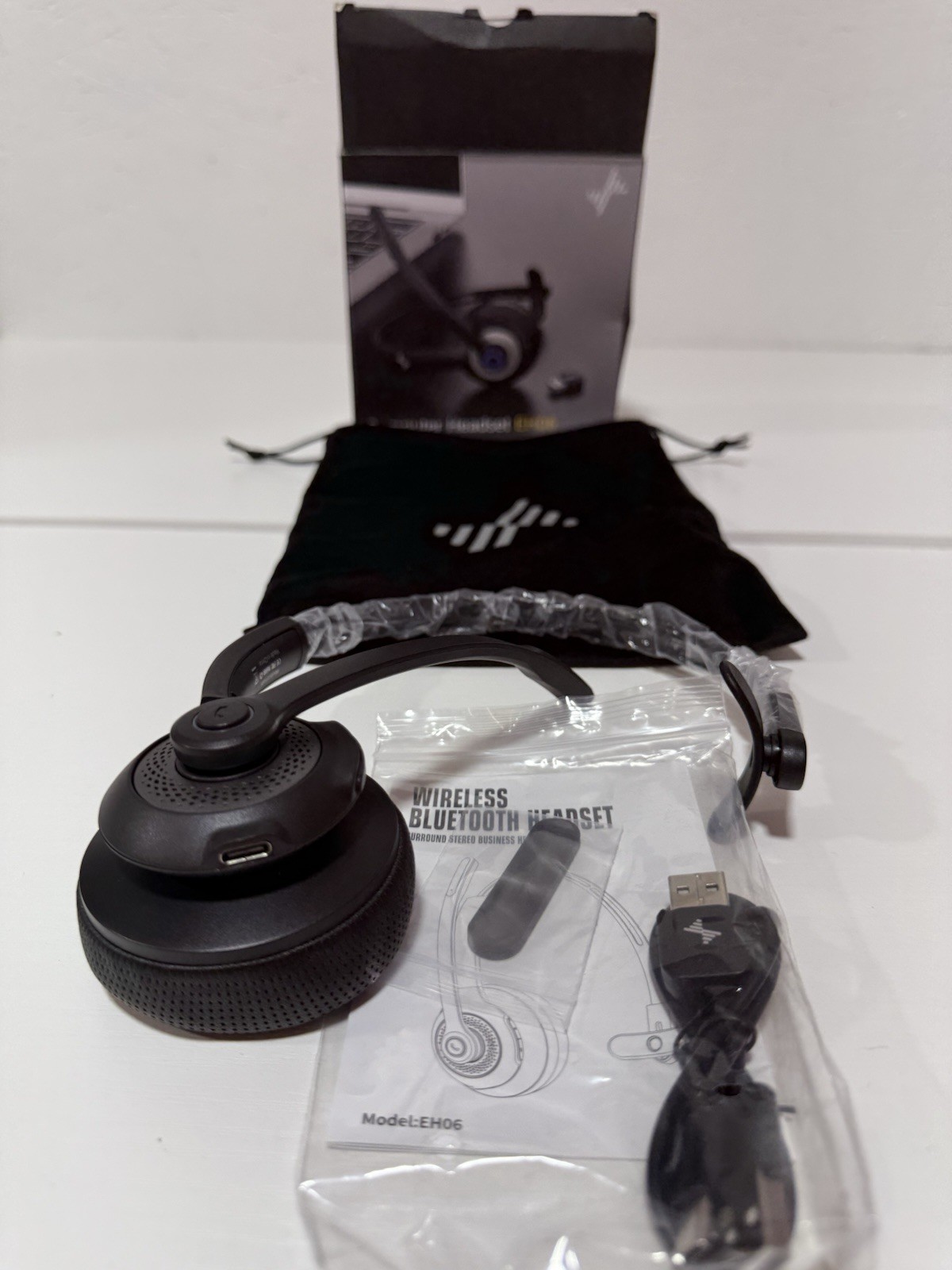 Jiamqishi Computer Headset EH06 Black New In Open Box With Bag
