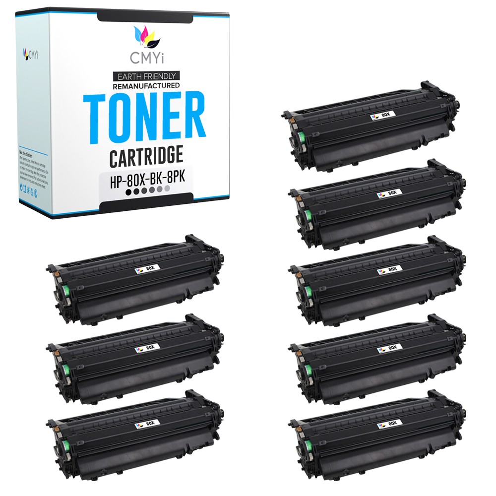 CMYi 8-Pack Replacement 80X Cartridges for HP LaserJet Pro 400 MFP M425dw