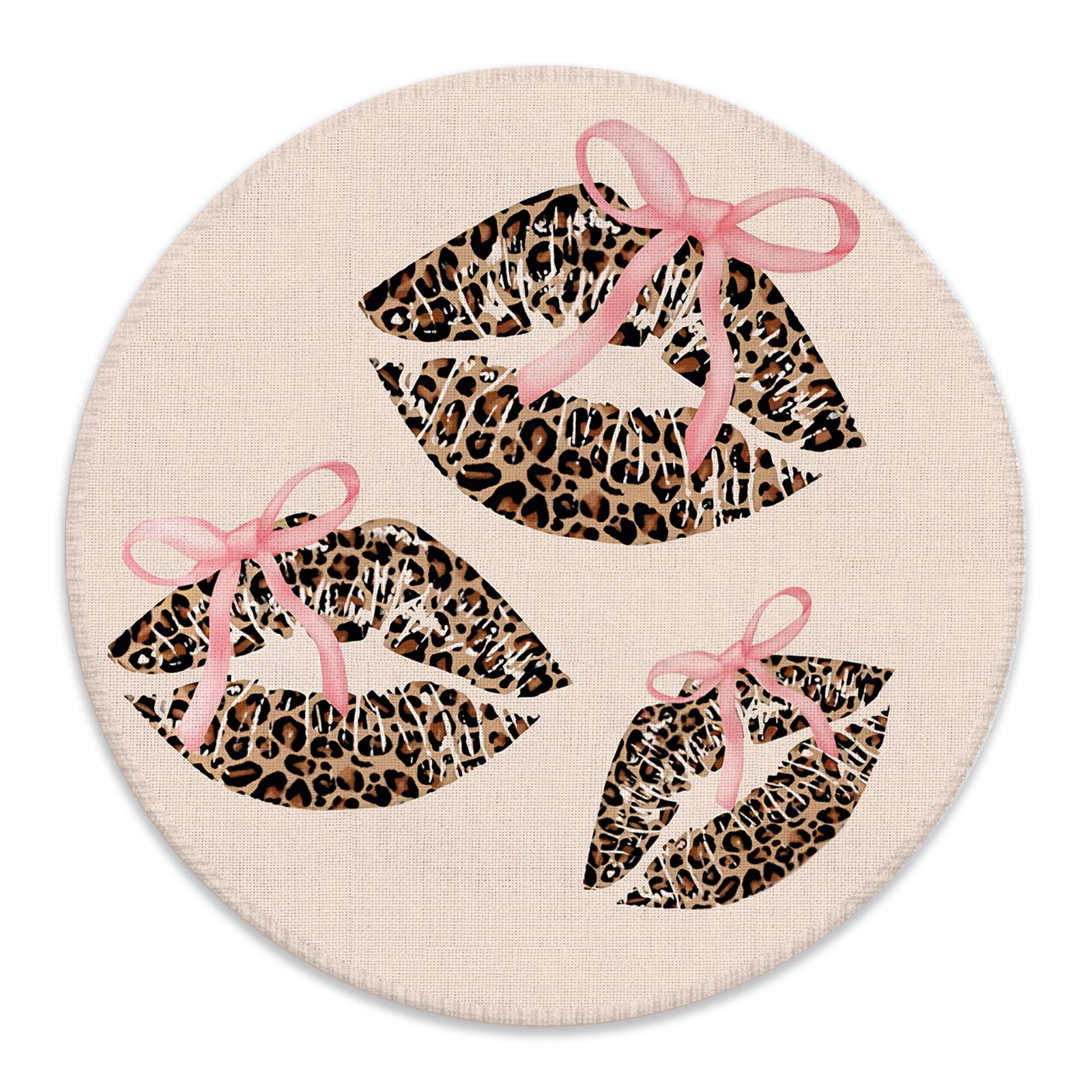 BILLAION Coquette Pink Bow Leopard Lips Mouse Pad for Desk, Preppy Girly Y2K ...