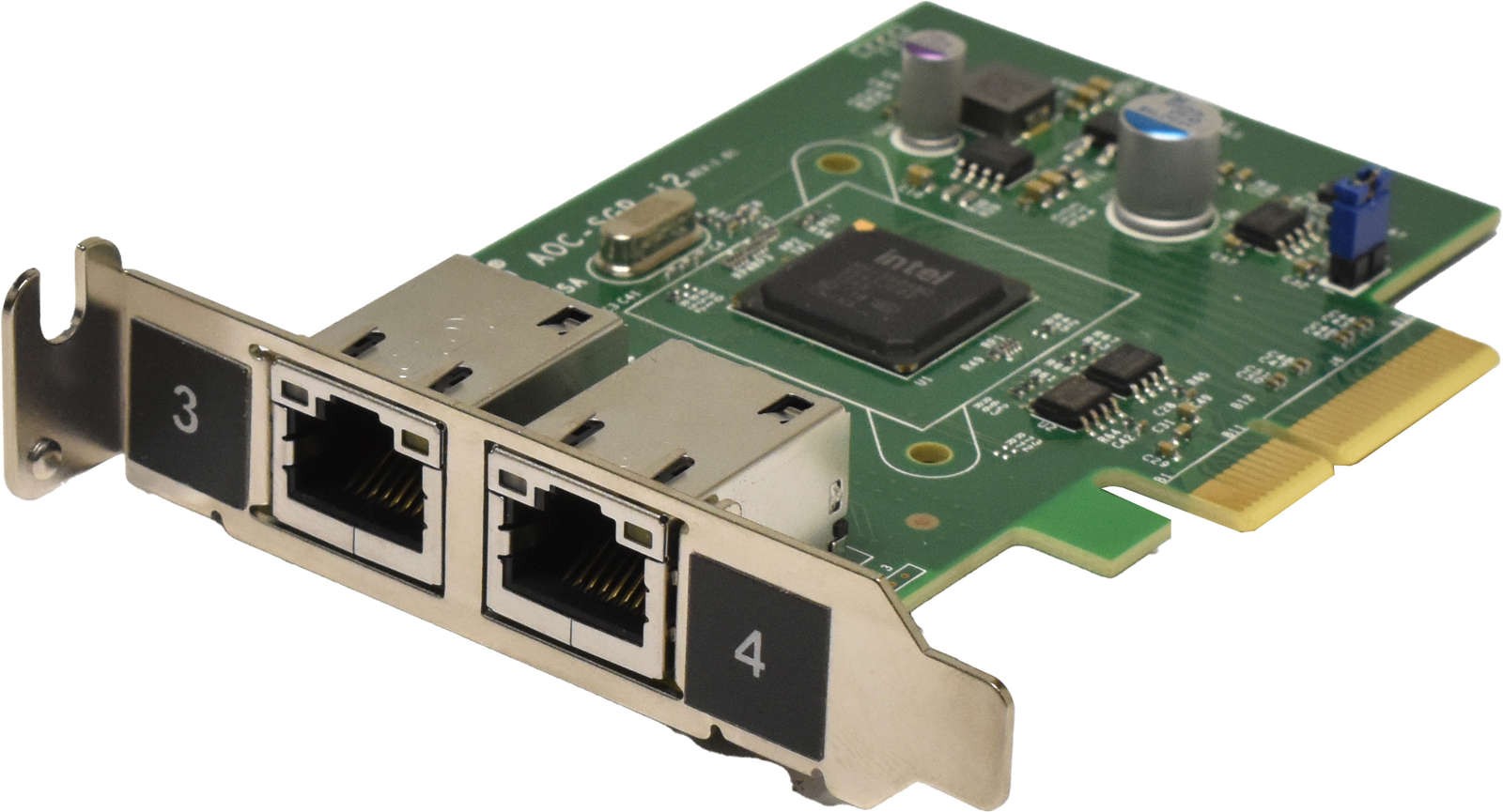 SUPERMICRO Intel i350 AM2 AOC-SGP-i2 Dual Port RJ-45 GE NIC PCIe 2.1 x4 LP