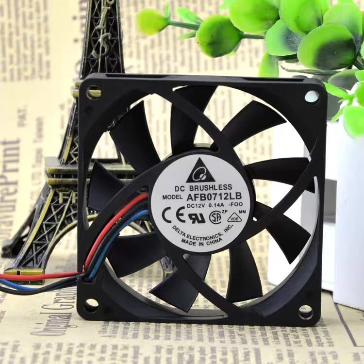 Delta AFB0712LB 7015 DC12V 0.14A 7CM 70*15MM 3-Wire Ball Cooling Fan