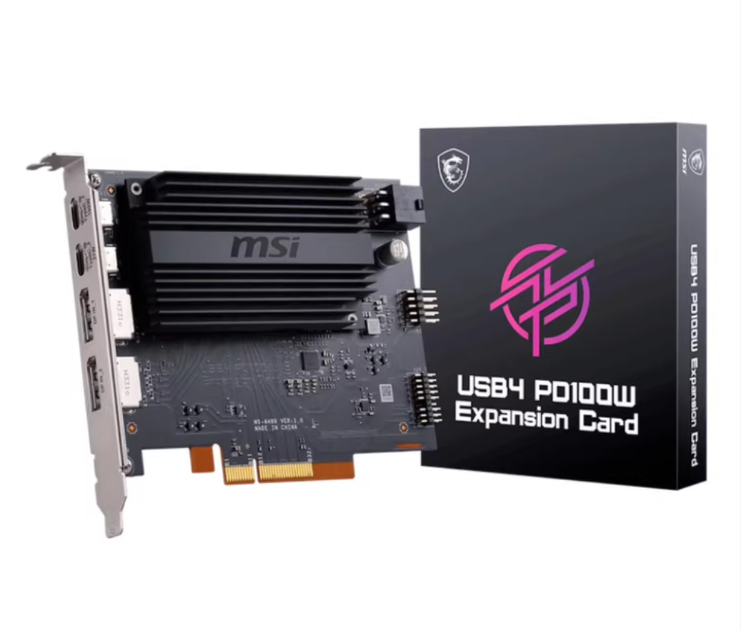 MSI USB4 PD100W Expansion Card Dual USB 4.0 Supports PCIe 4.0 x4 port