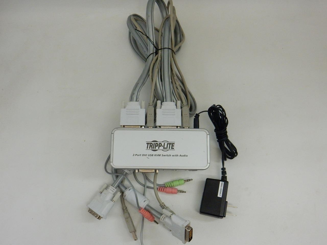Tripp Lite DVI USB 2 Port KVM Switch with Audio and Cables B004-DUA2-K-R