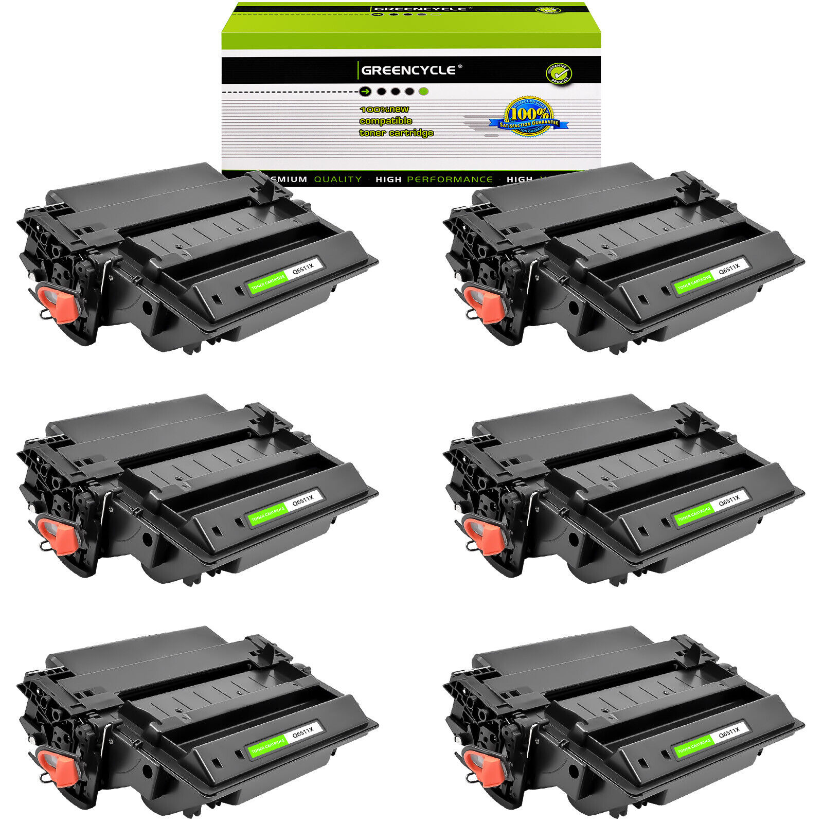 6PK Q6511X 11X Black Toner Cartridge Fits for HP LaserJet 2400  2410 2420D 2420N