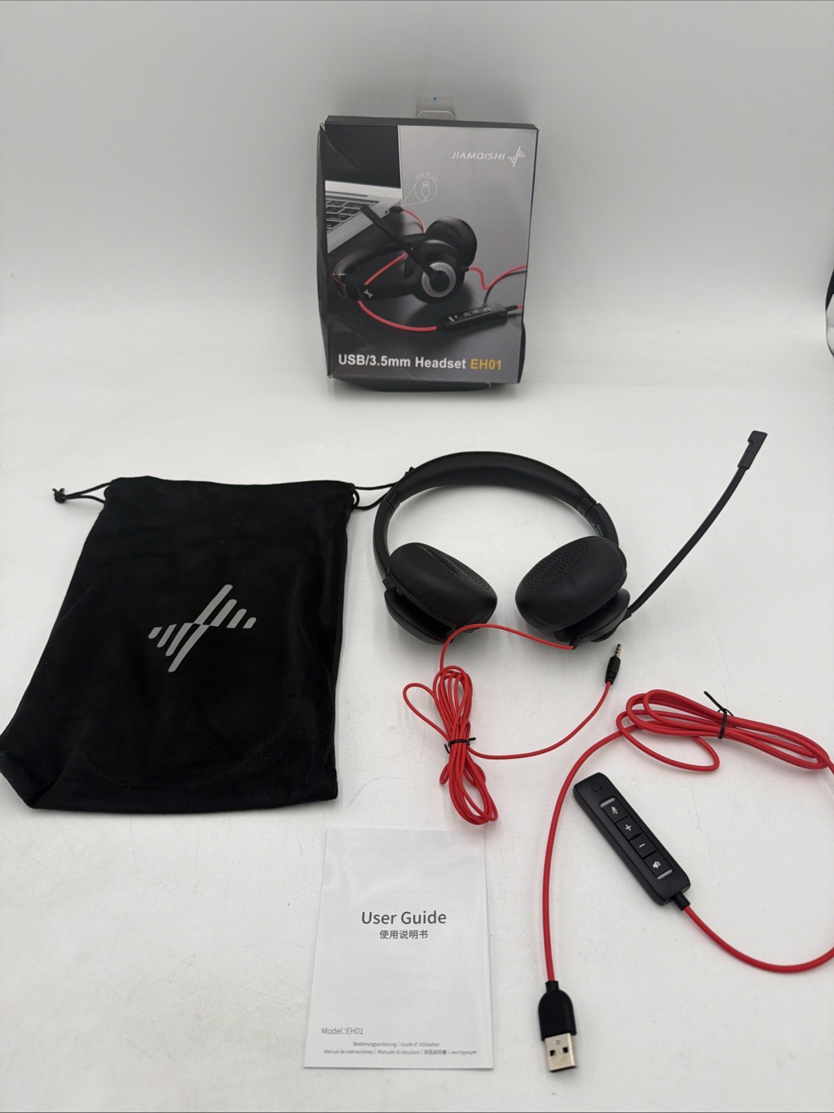 Jiamqishi Headset EH01 USB 3.5mm with Microphone