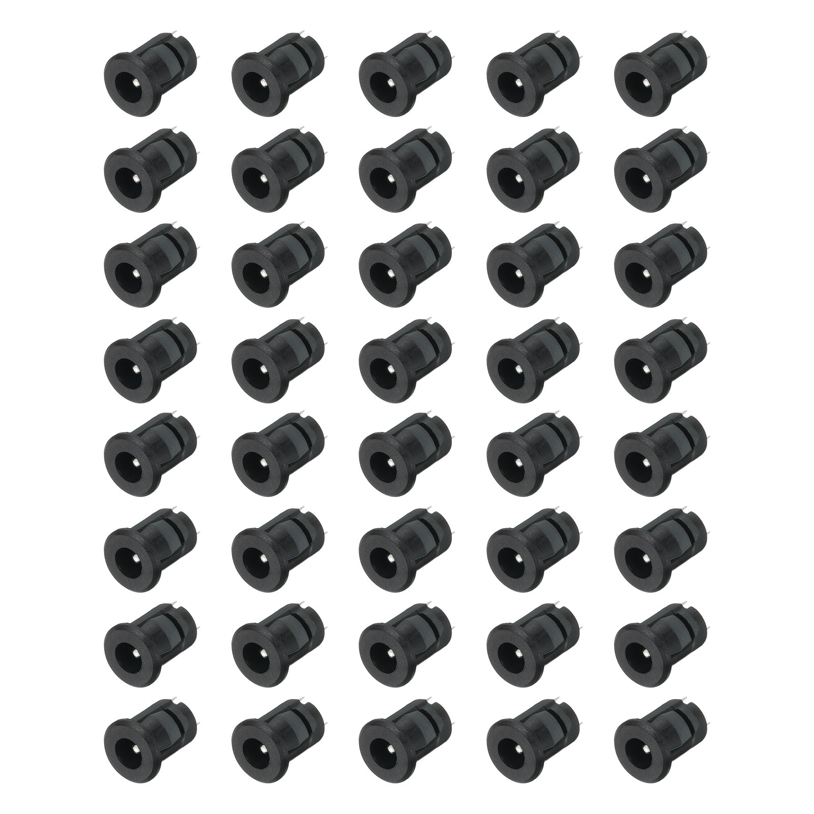 40pcs DC5525 Power Jack, 30V 0.5A 12x12x18.5mm 2 Pin, Black