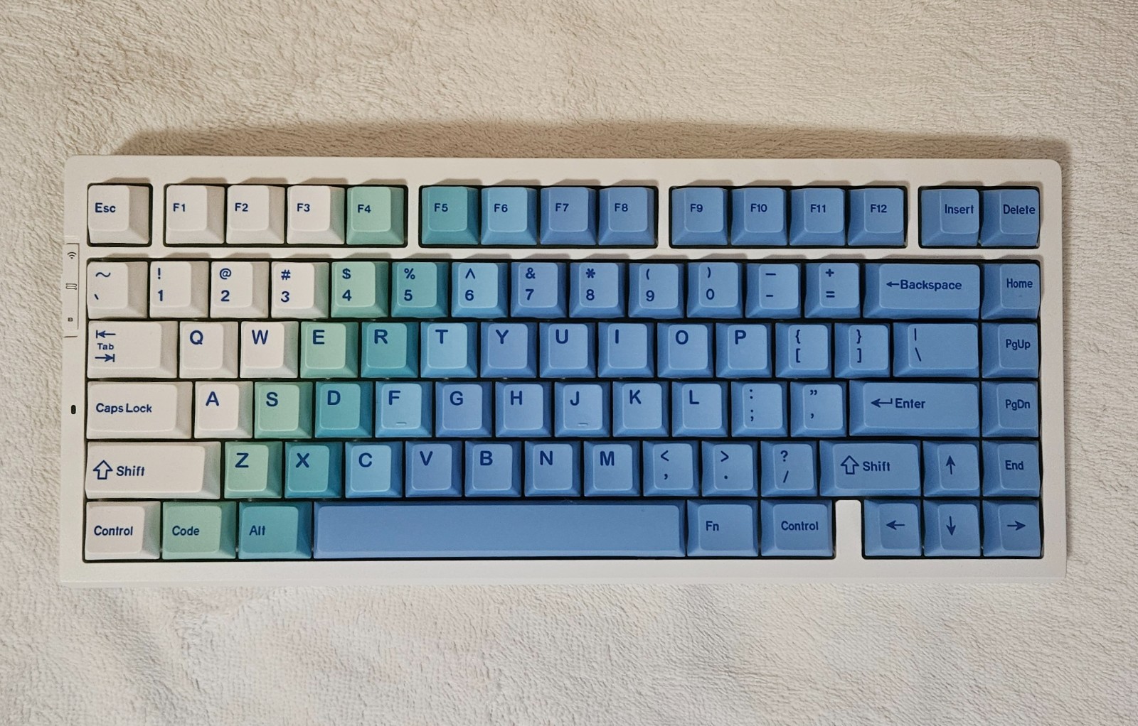 MCHOSE G75 Pro Tri-mode Gasket Structure Gaming Mechanical Keyboard - White/Blue