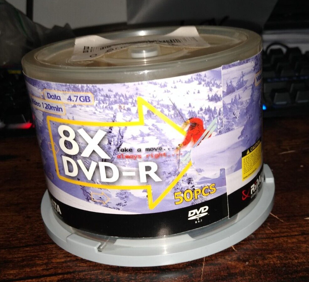 Inv. 100% 50pcs RiDATA 8X DVD-R Recordable Blank Media unsealed 